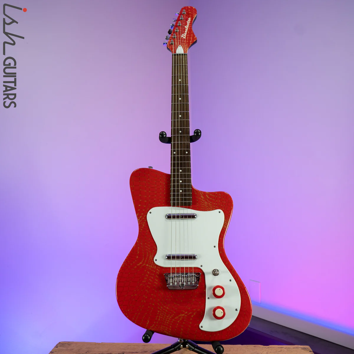 Danelectro Heaven Hawk Guitar Red Alligator Prototype - Image 2