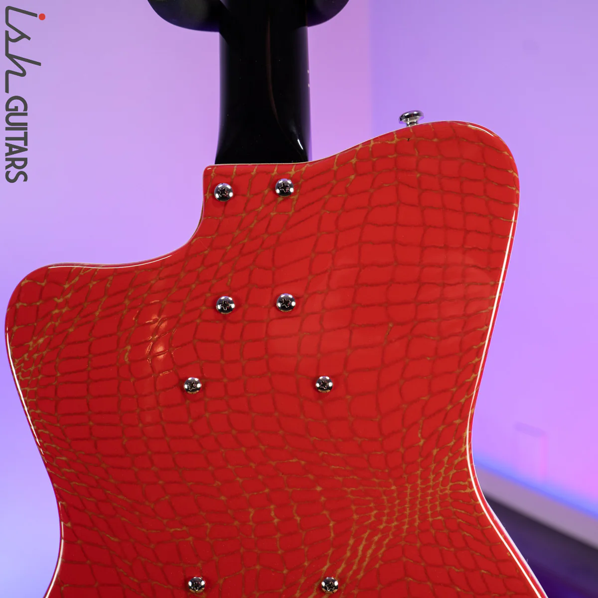 Danelectro Heaven Hawk Guitar Red Alligator Prototype - Image 9