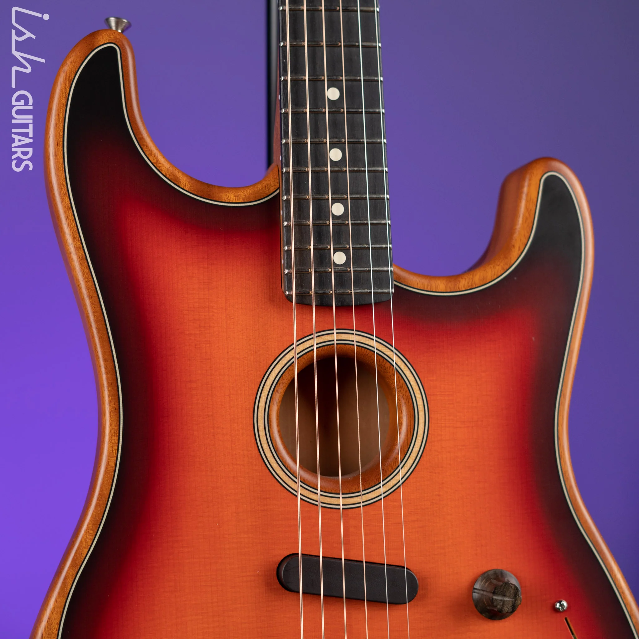 2021 Fender Acoustasonic Stratocaster Acoustic-Electric Guitar 3-Color Sunburst - Image 3
