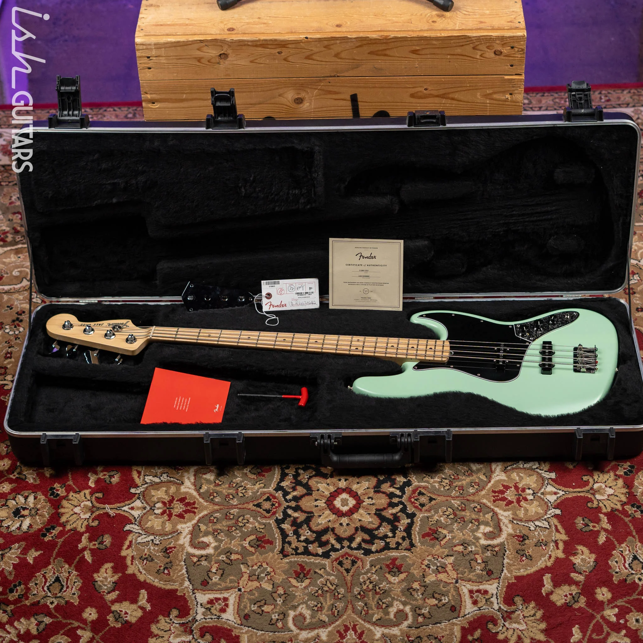 2021 Fender American Performer Jazz Bass Seafoam Green Satin - Image 16