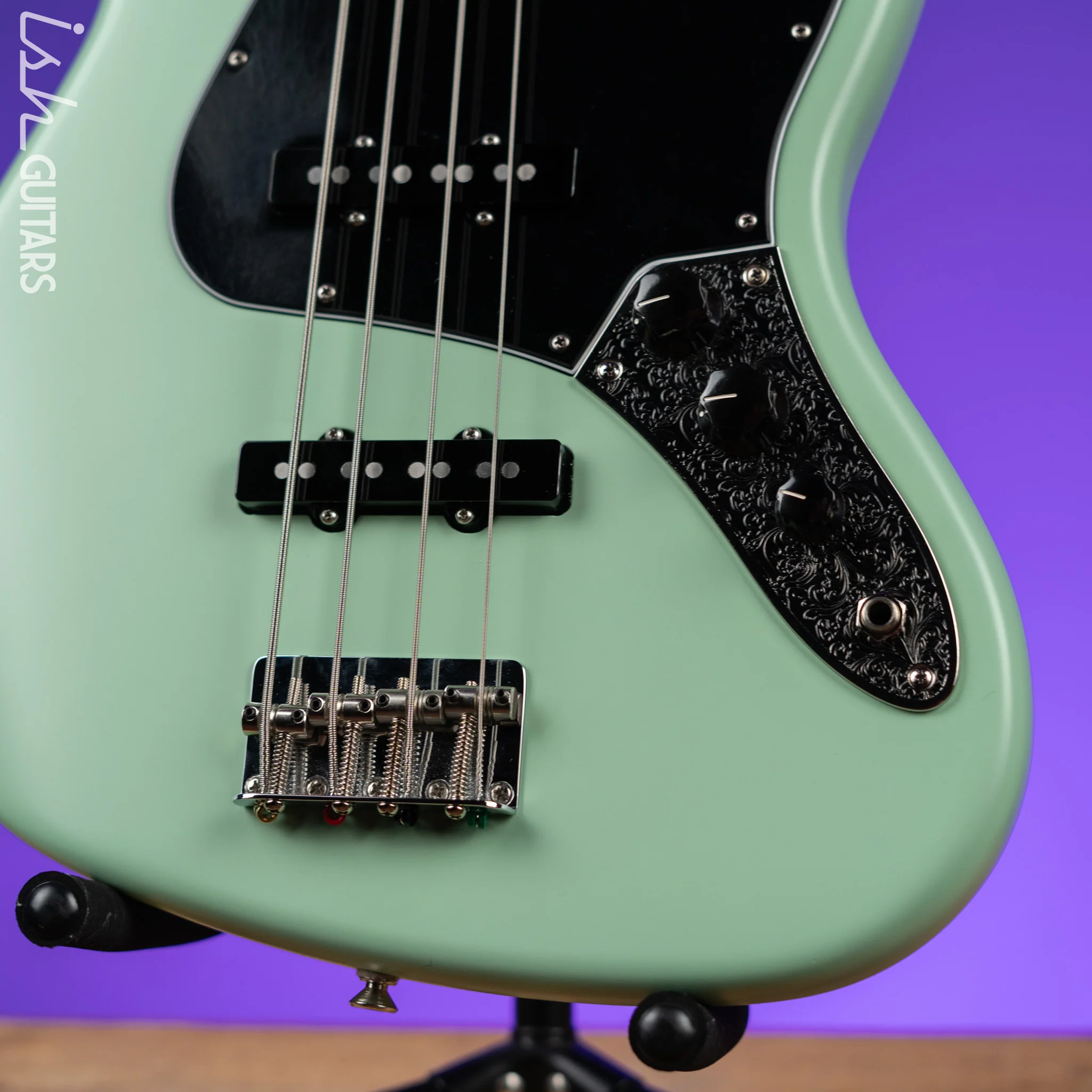 2021 Fender American Performer Jazz Bass Seafoam Green Satin - Image 4
