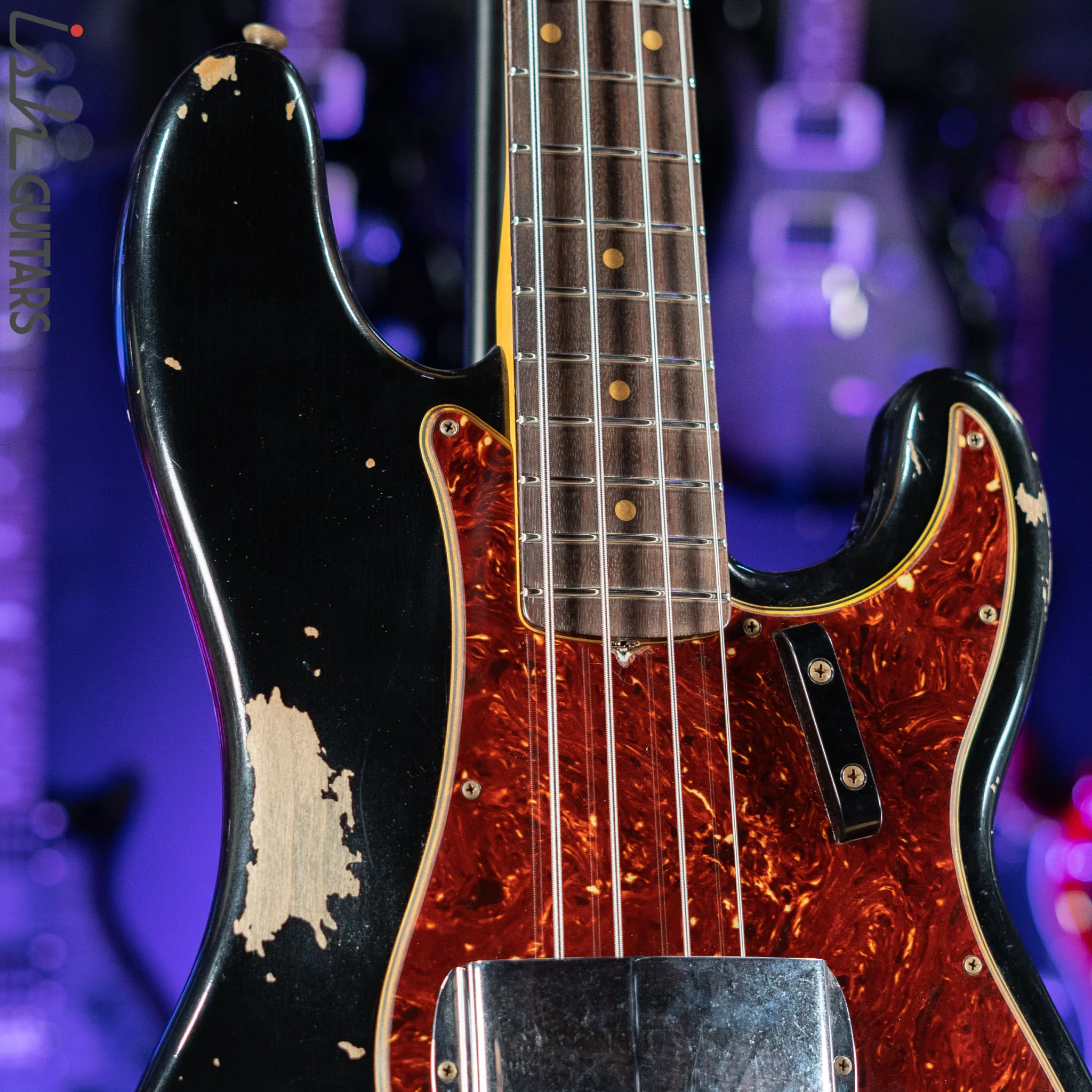 2021 Fender Custom Shop '60 Precision Bass Heavy Relic Black - Image 3