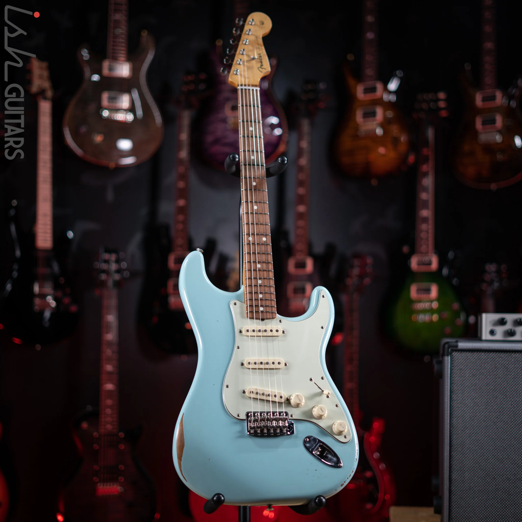 2021 Fender Road Worn Stratocaster Daphne Blue - Image 2
