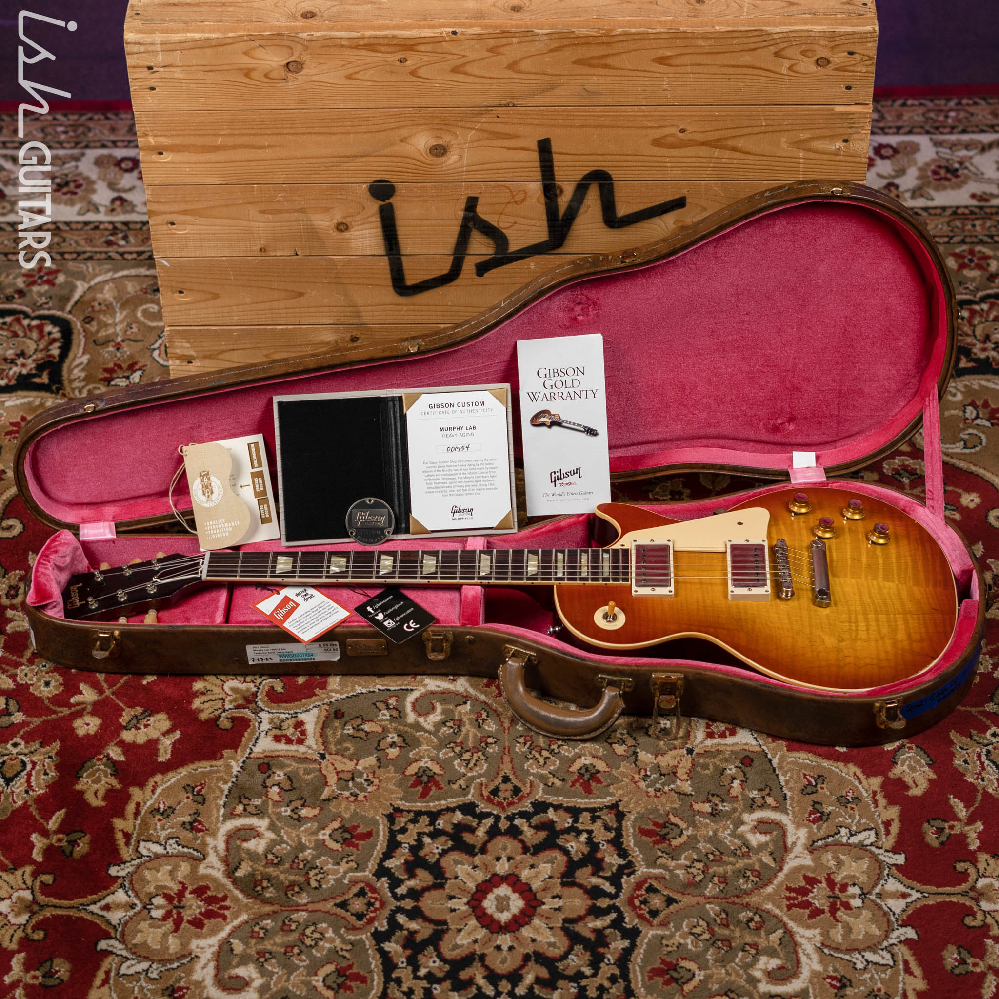 2021 Gibson Custom 1960 Les Paul Standard Murphy Lab Tangerine Burst Heavy Aged - Image 19