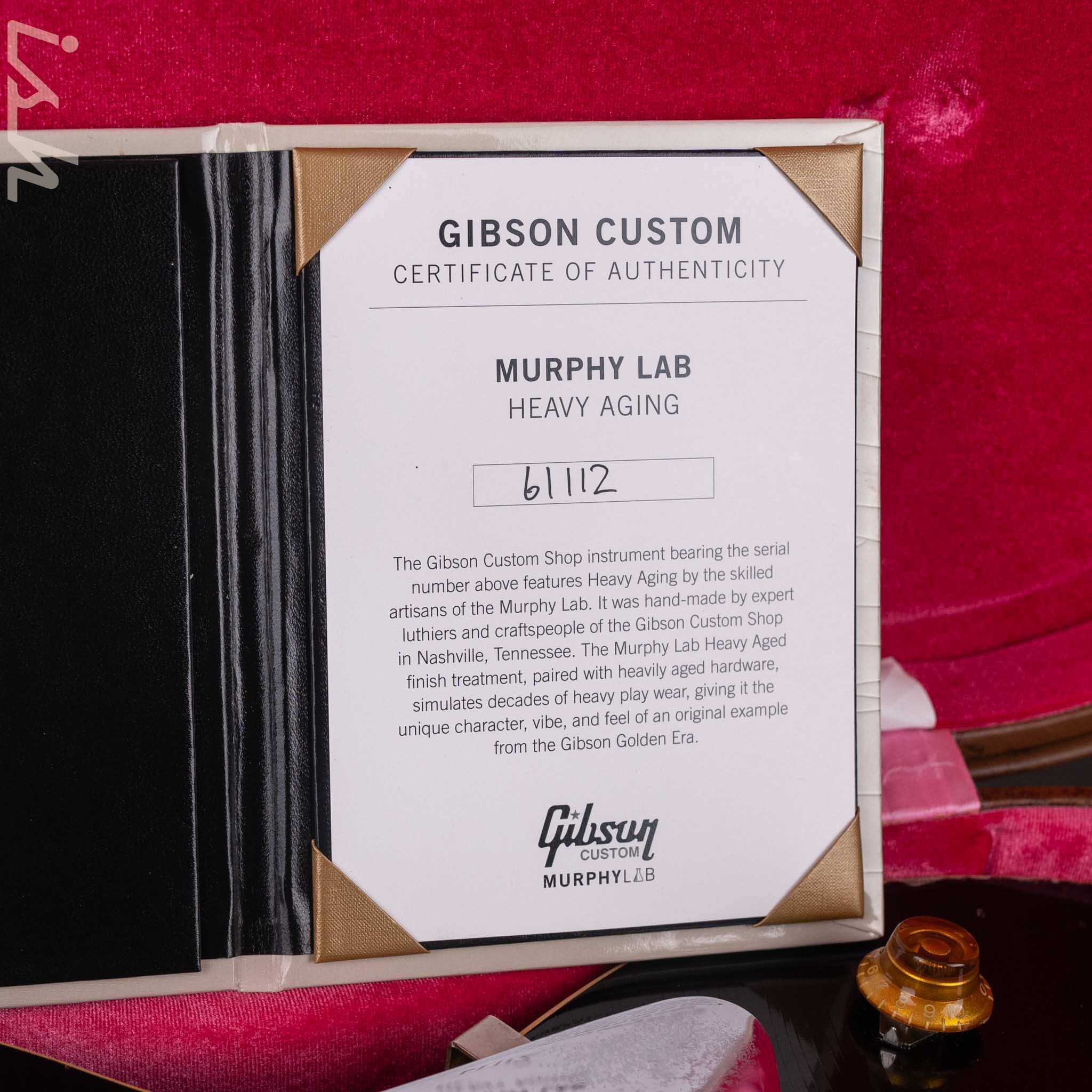 2021 Gibson Murphy Lab Heavy Relic Les Paul Standard 1956 Reissue Black Over Gold w/ Bigsby - Image 14