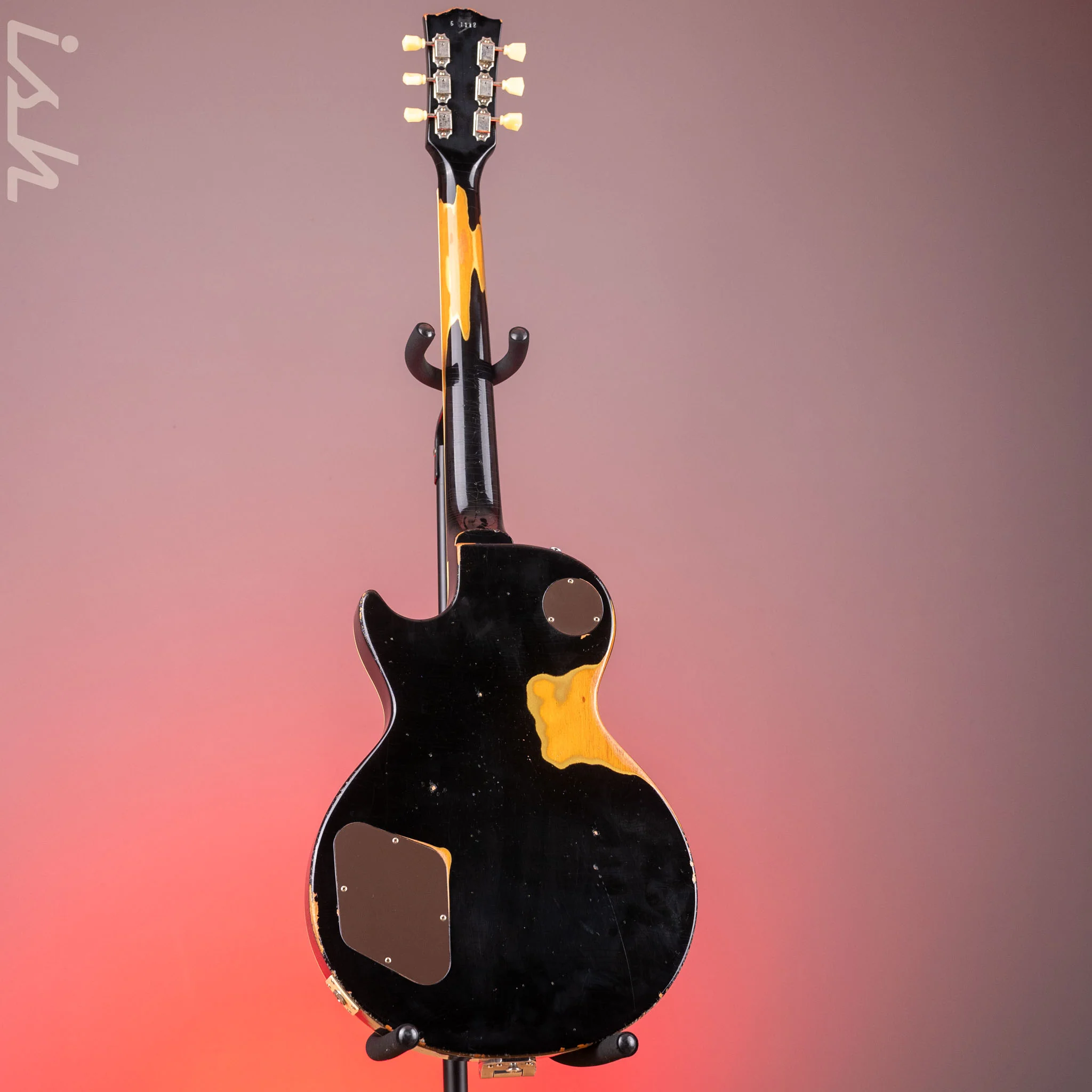 2021 Gibson Murphy Lab Heavy Relic Les Paul Standard 1956 Reissue Black Over Gold w/ Bigsby - Image 7