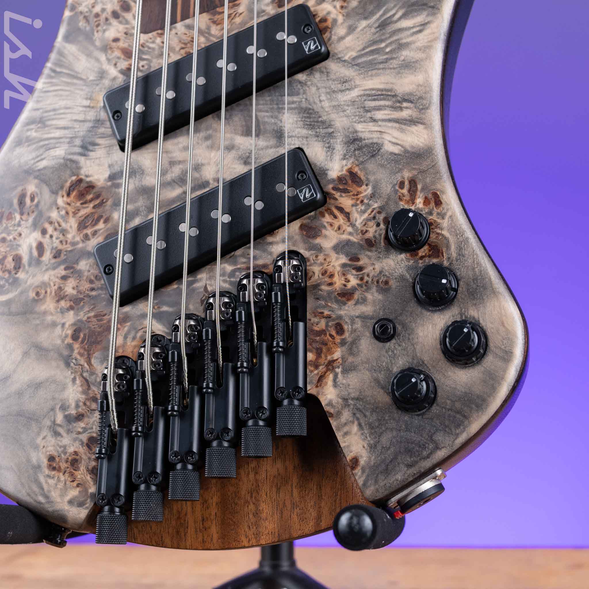2021 Ibanez EHB1506MS 6-String Bass Black Ice Flat - Image 4