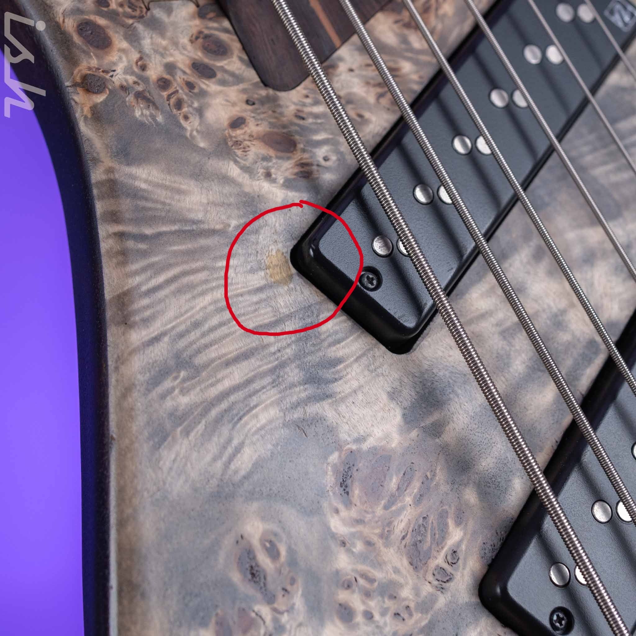2021 Ibanez EHB1506MS 6-String Bass Black Ice Flat - Image 5
