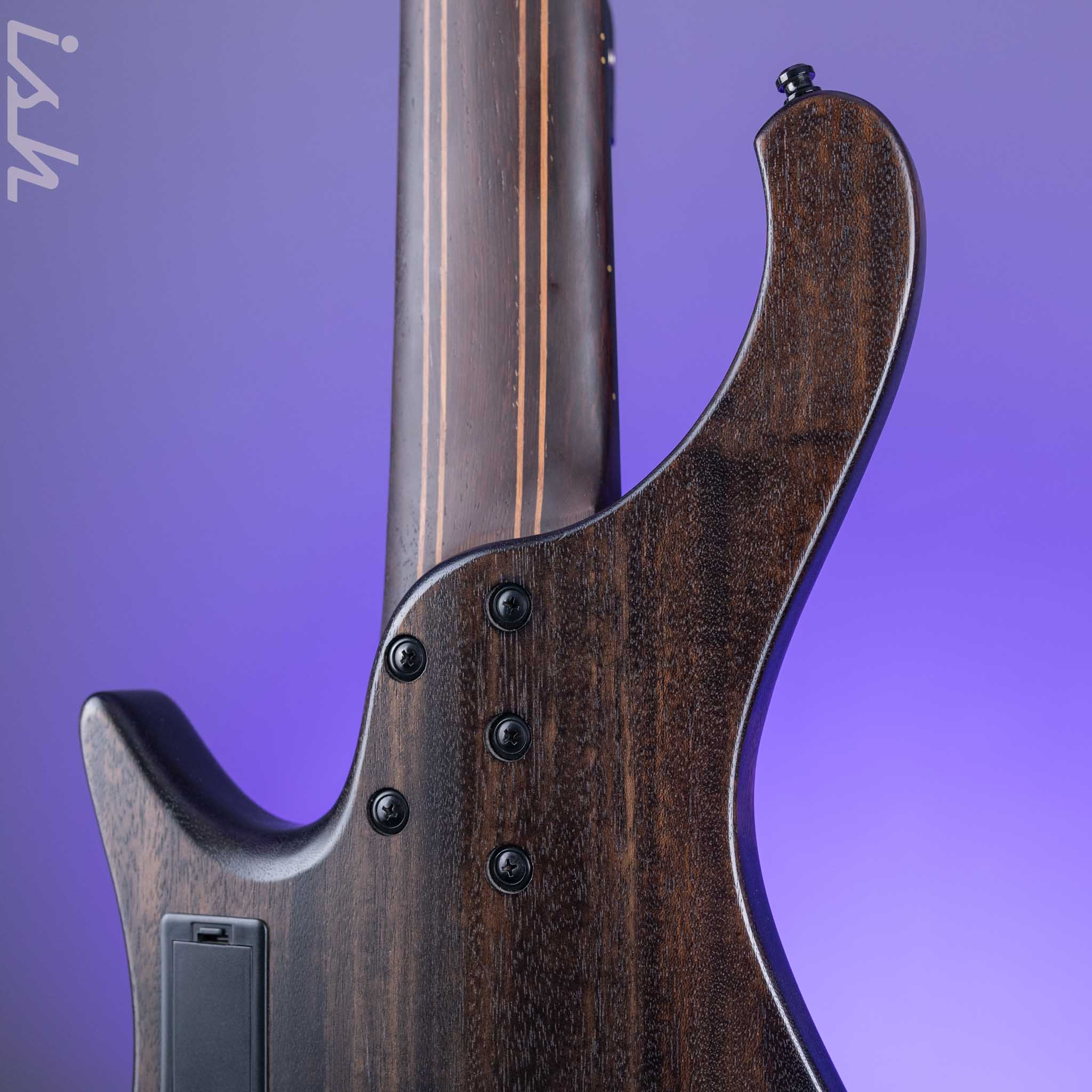2021 Ibanez EHB1506MS 6-String Bass Black Ice Flat - Image 9
