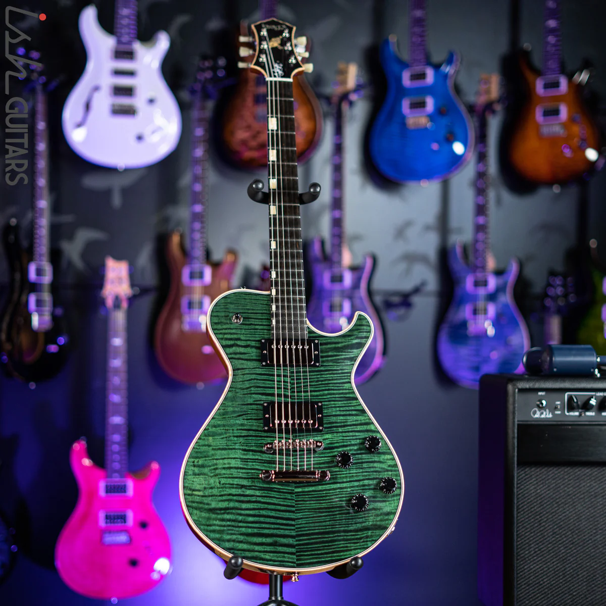 2021 Knaggs SSC Steve Stevens T1 Forest Green Natural Binding - Image 2