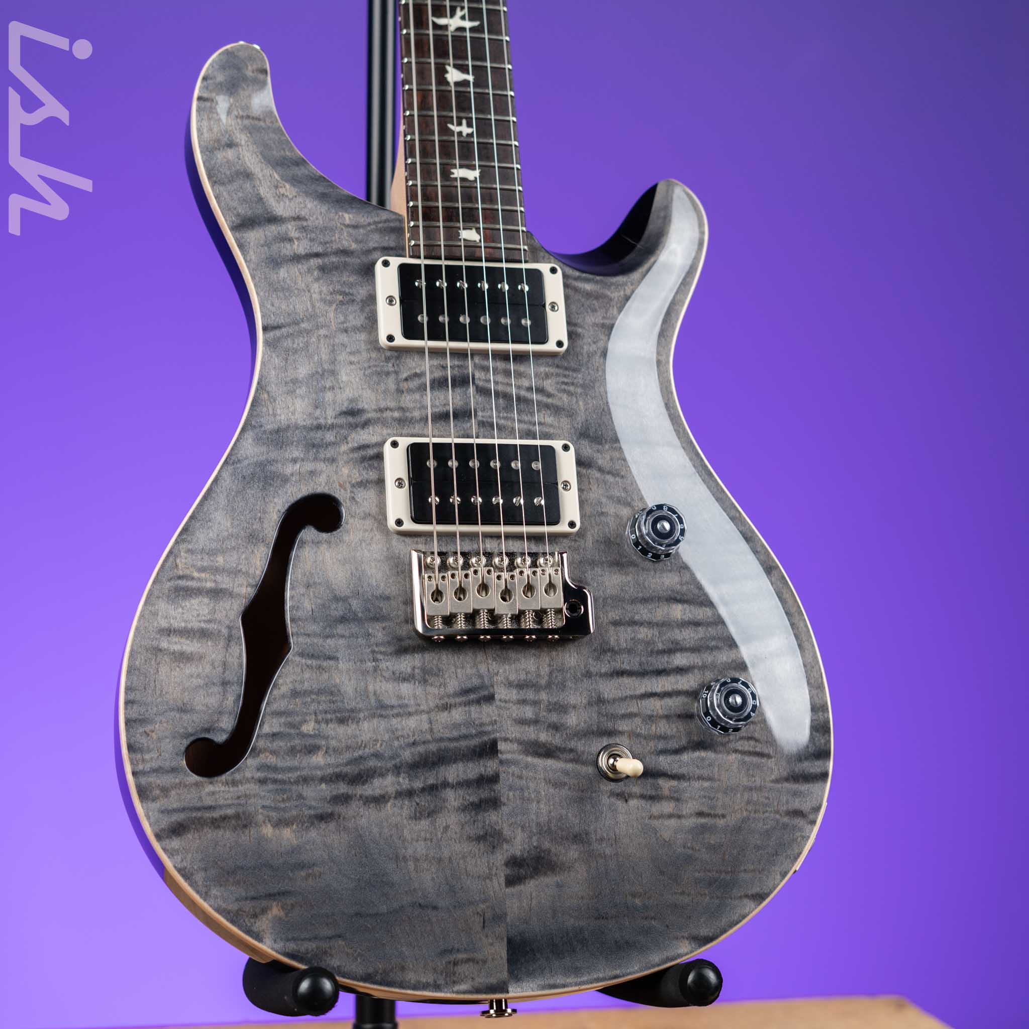 2021 PRS CE 24 Semi-Hollow Electric Guitar Charcoal