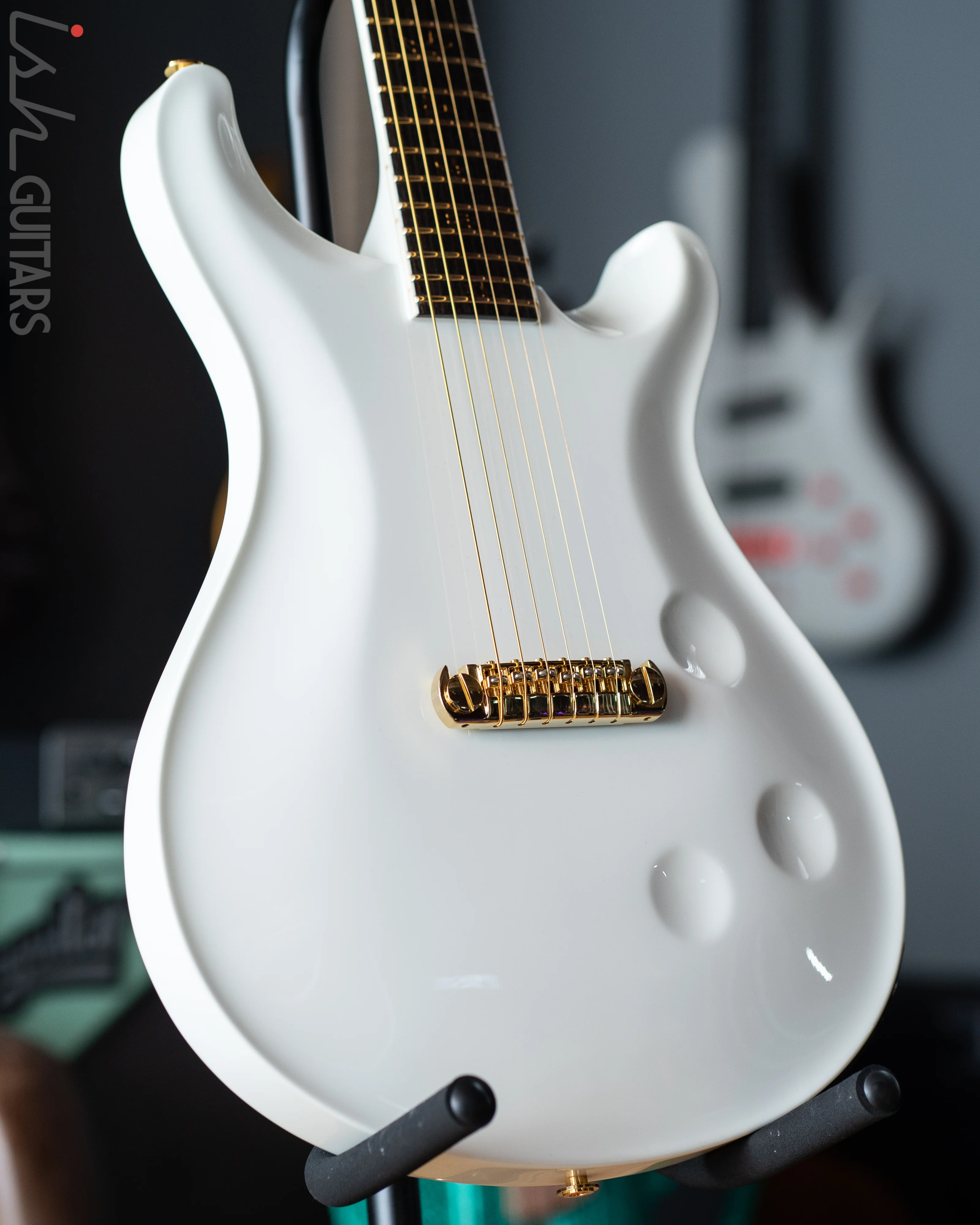PRS Private Stock Custom 24 "Sculpture" Hollowbody Piezo 3.9lbs 10K Gold Inlay White - Image 5