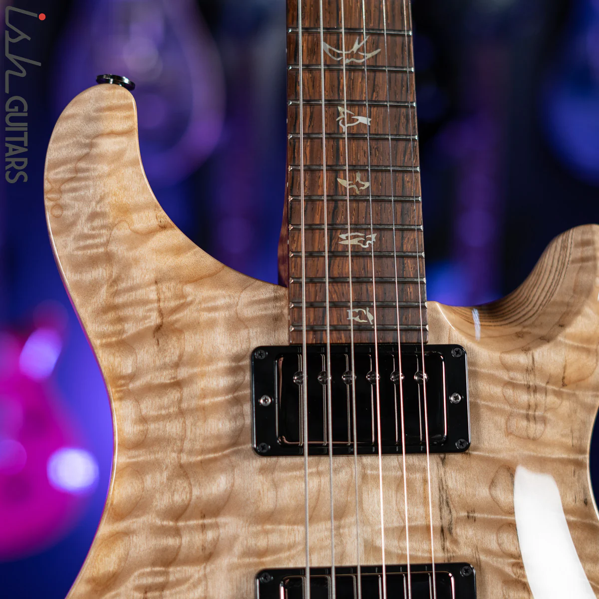 PRS Wood Library Custom 24 10 Top Quilt Torrefied Maple Neck Natural Gloss - Image 3