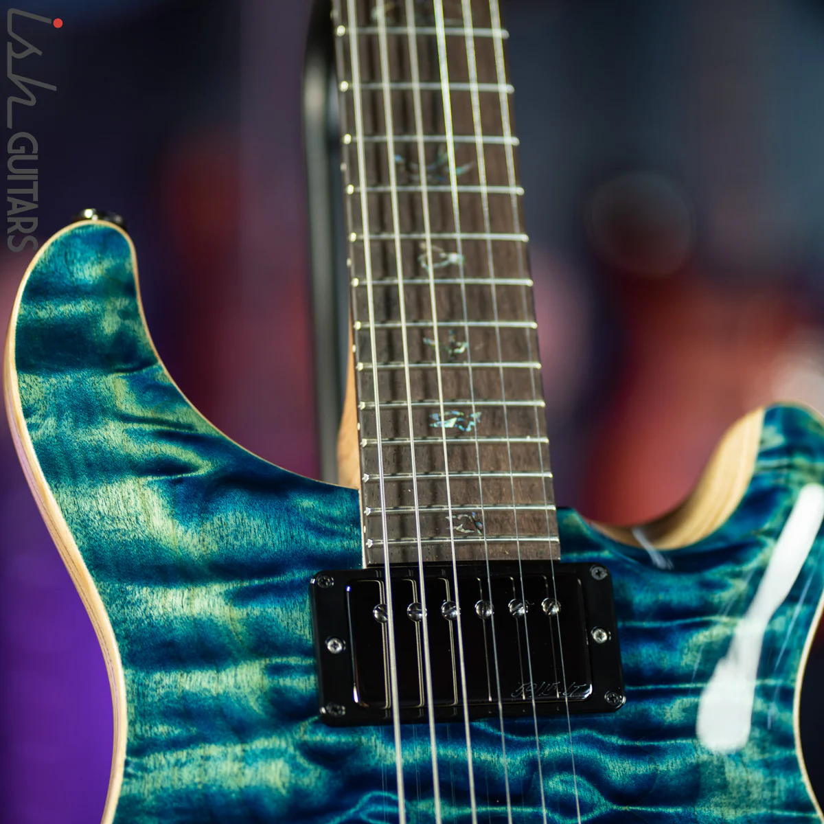 PRS Custom 24 Wood Library River Blue One Piece Quilt 10 Top - Image 5