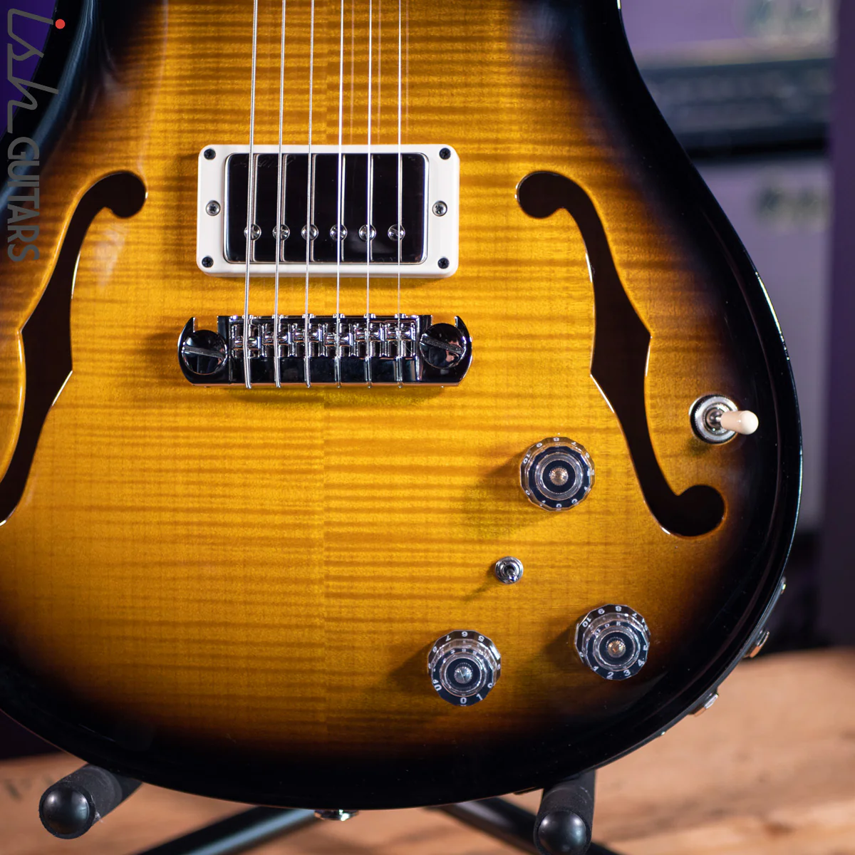 PRS Hollowbody II w/ Piezo Custom Color Amber Smokewrap - Image 4