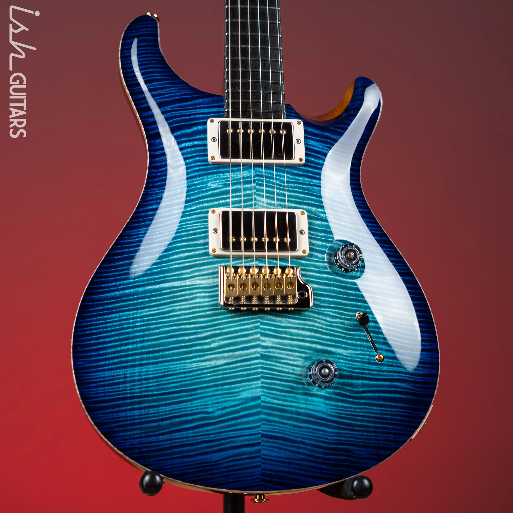 2021 PRS Private Stock Custom 24 Aquamarine Glow Smoked Burst “Chesapeake Bay” Inlays - Image 2