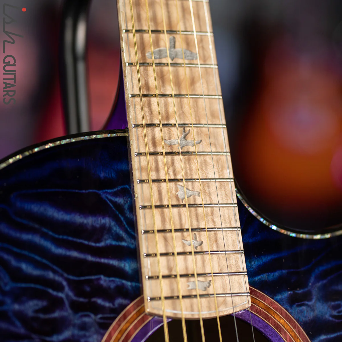 PRS Private Stock Angelus Acoustic Aqua Violet Smoked Burst - Image 4