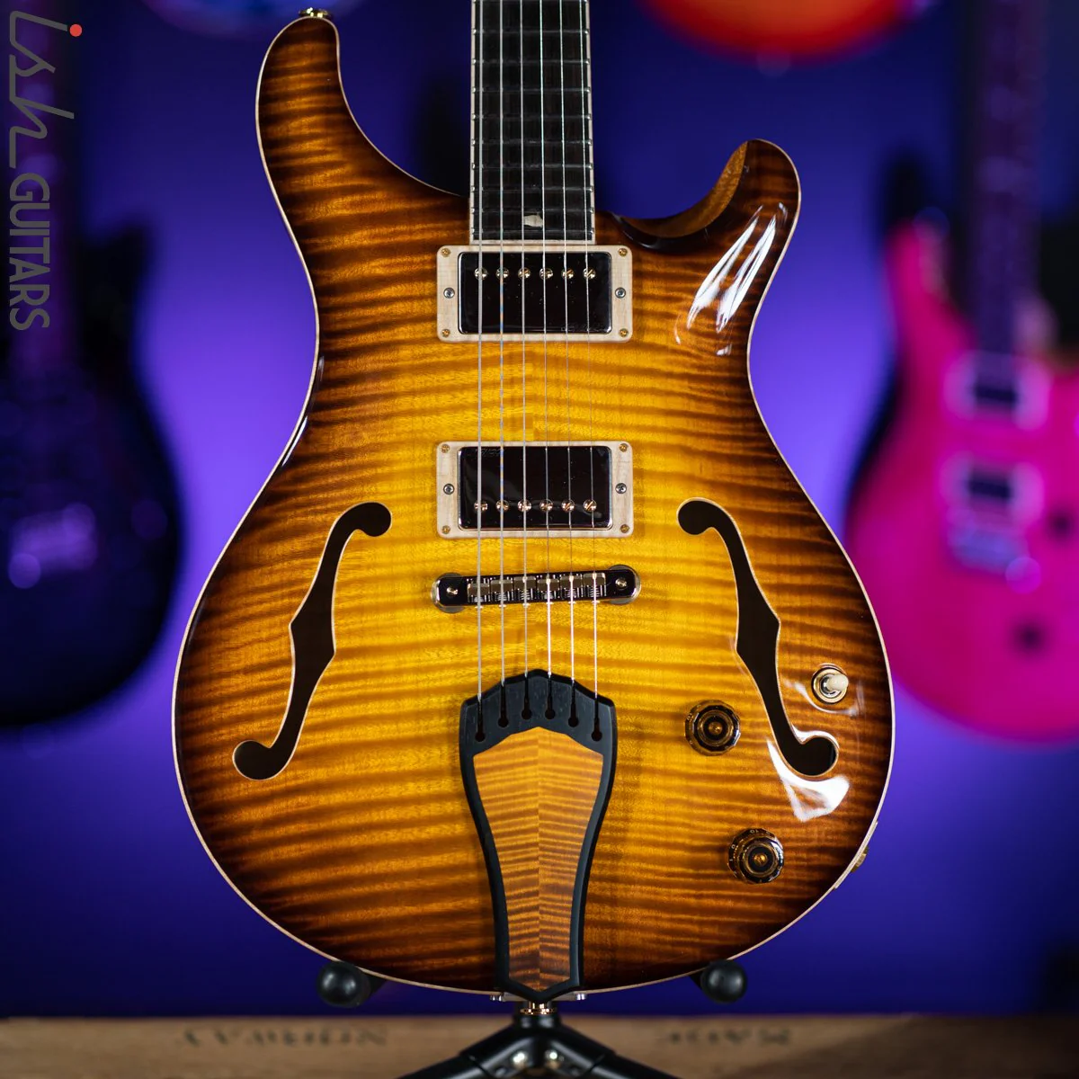 2021 PRS Private Stock Hollowbody II 24 Fret Honey Gold Smoked Burst