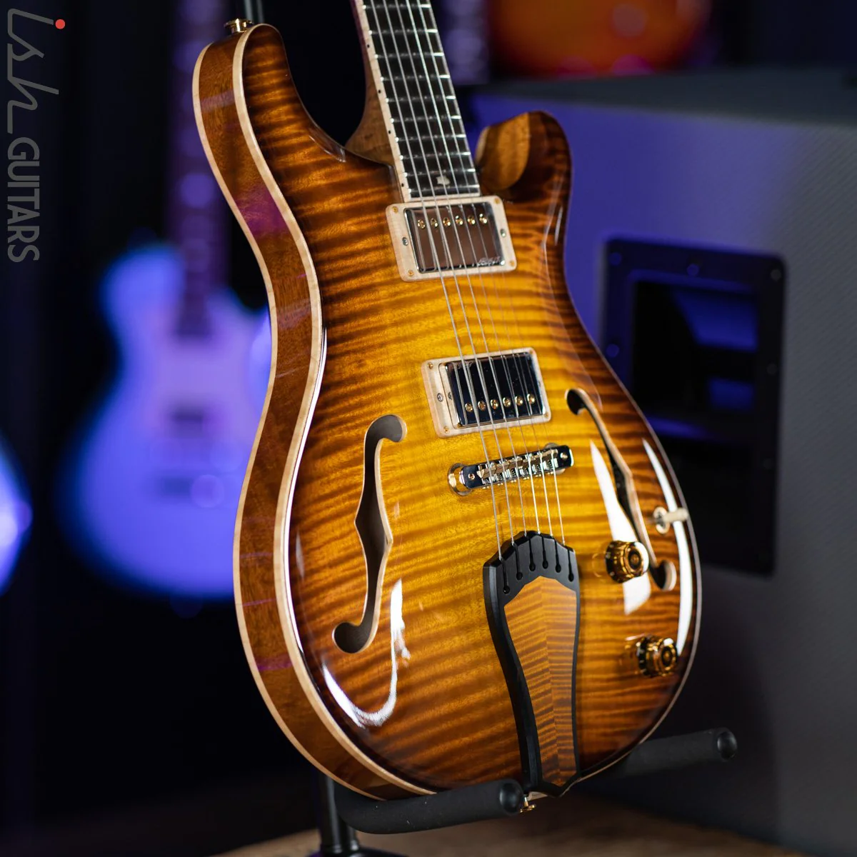 2021 PRS Private Stock Hollowbody II 24 Fret Honey Gold Smoked Burst - Image 8