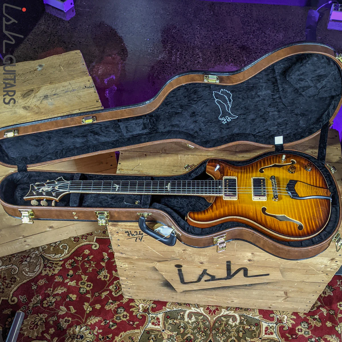 PRS Private Stock Hollowbody II 24 Fret Honey Gold Smoked Burst - Image 16