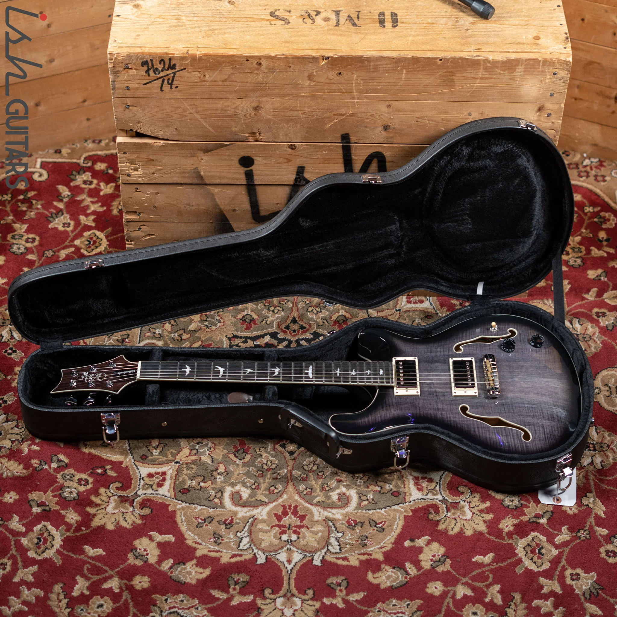 2021 PRS SE Hollowbody Electric Guitar Charcoal Burst - Image 14