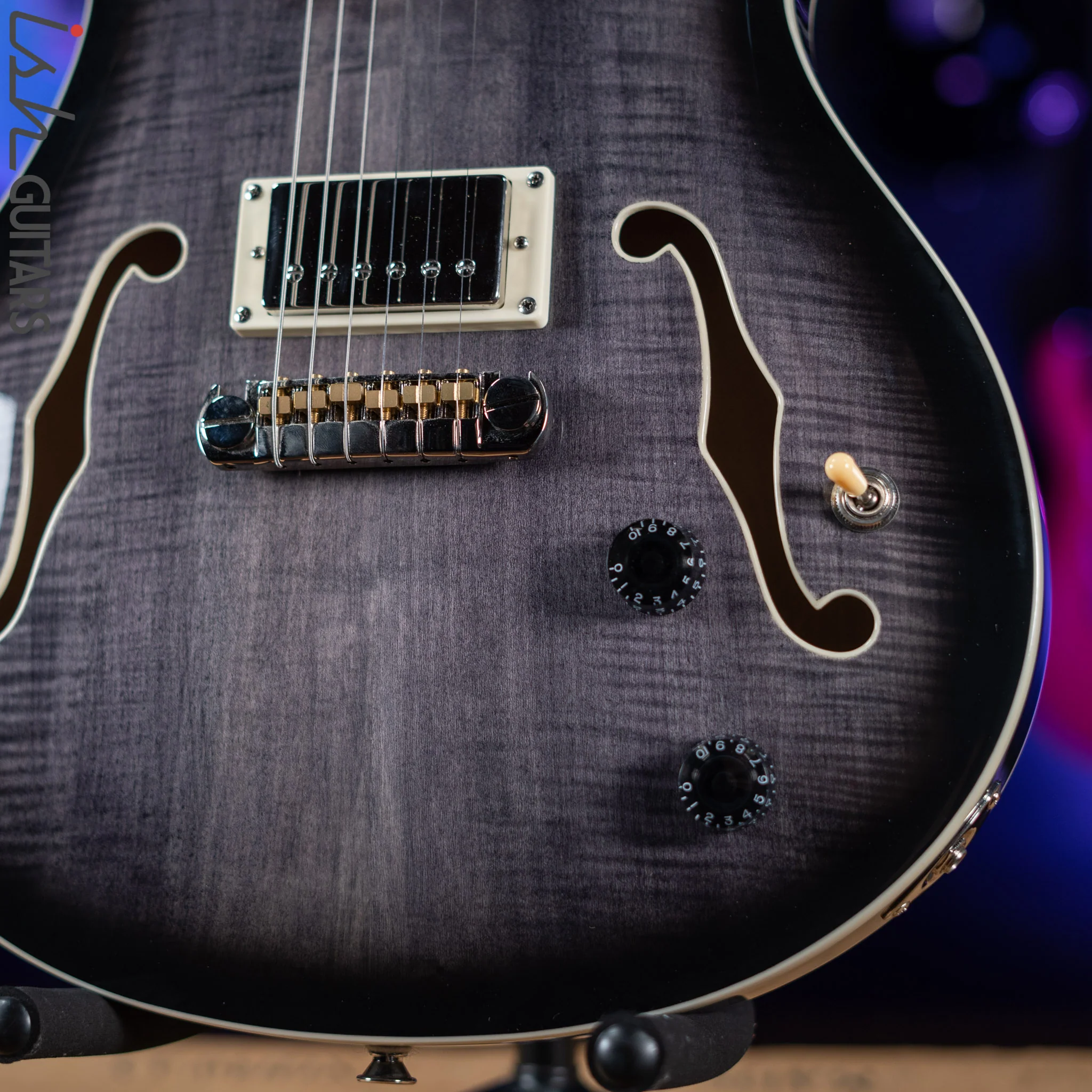 2021 PRS SE Hollowbody Electric Guitar Charcoal Burst - Image 4