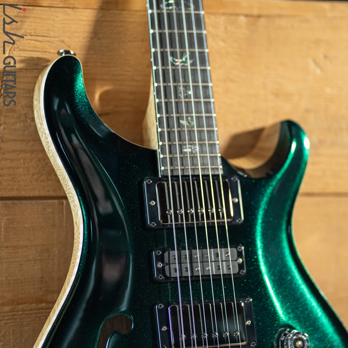 2021 PRS Special 22 Semi-Hollow Wood Library Custom Color Evergreen Metallic - Image 4