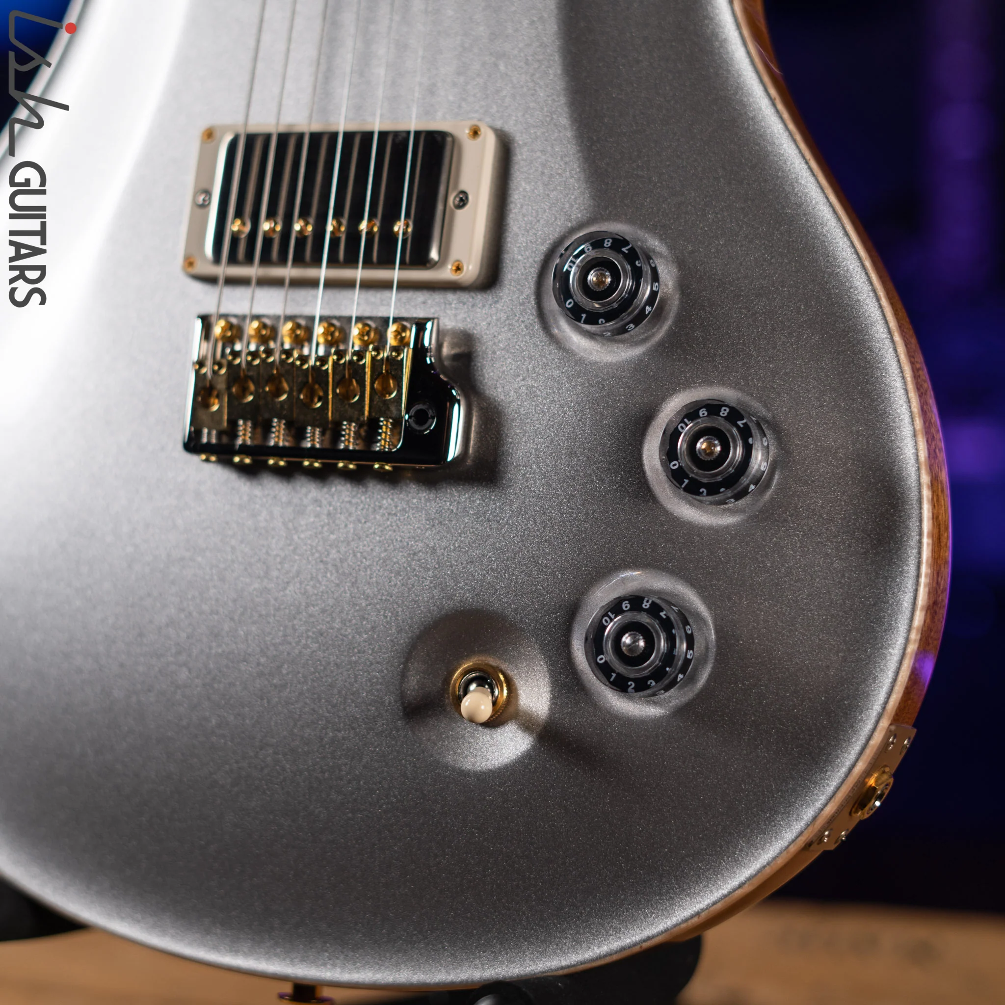 2021 PRS Wood Library DGT Figured Maple Neck Platinum Satin - Image 4