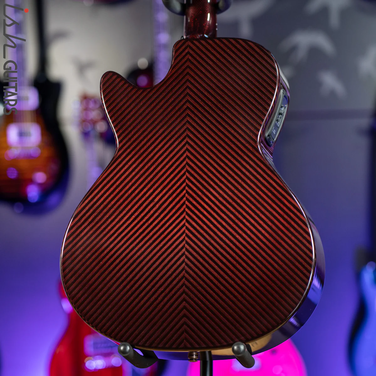 2021 RainSong BI-WS1000N2C Black Ice Acoustic Guitar Ish Exclusive Cranberry Red - Image 8