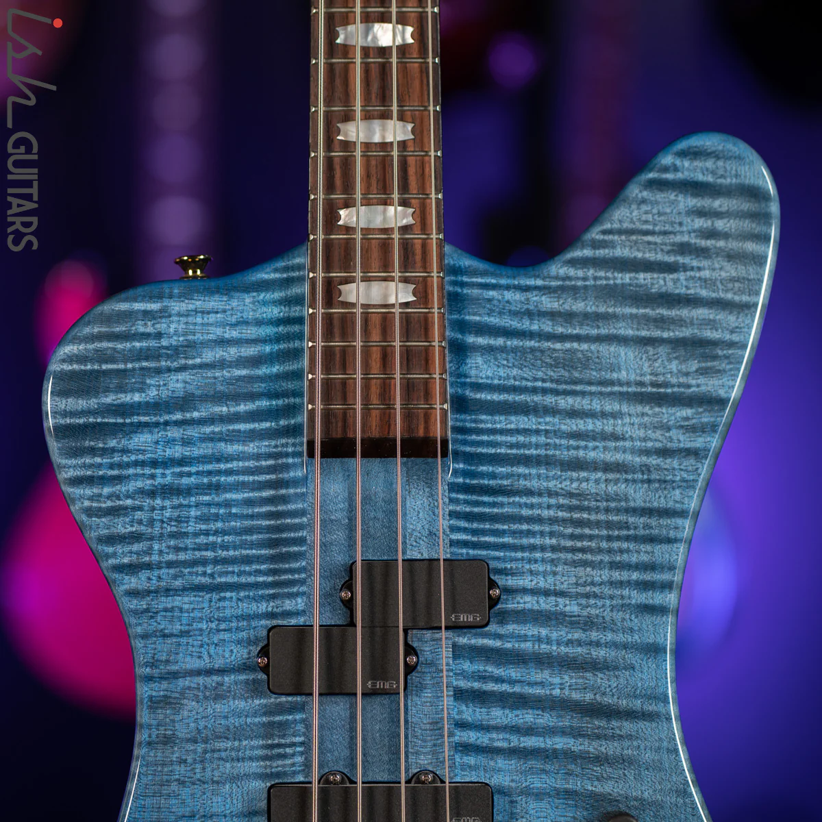 2021 Spector Euro 4X Black and Blue Gloss - Image 3