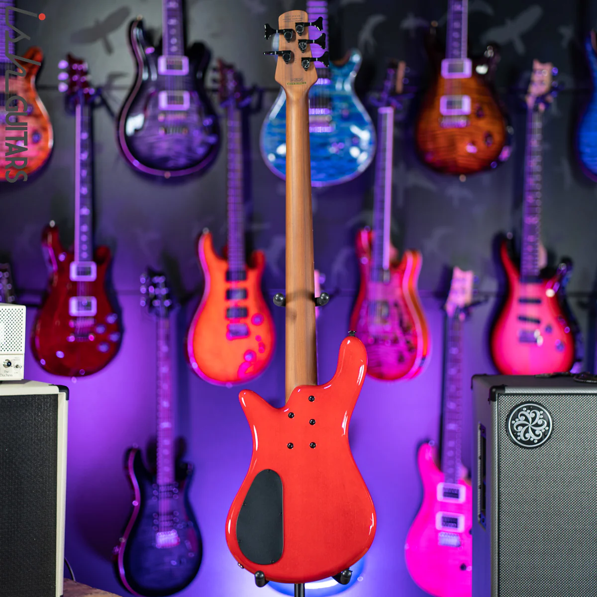 Spector Eurobolt 5 Inferno Red Gloss Poplar Burl Bass Guitar - Image 7