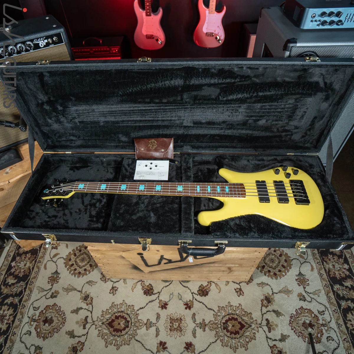 2021 USA Spector NS-5 String Yellow 18V HAZ Bass Guitar - Image 13