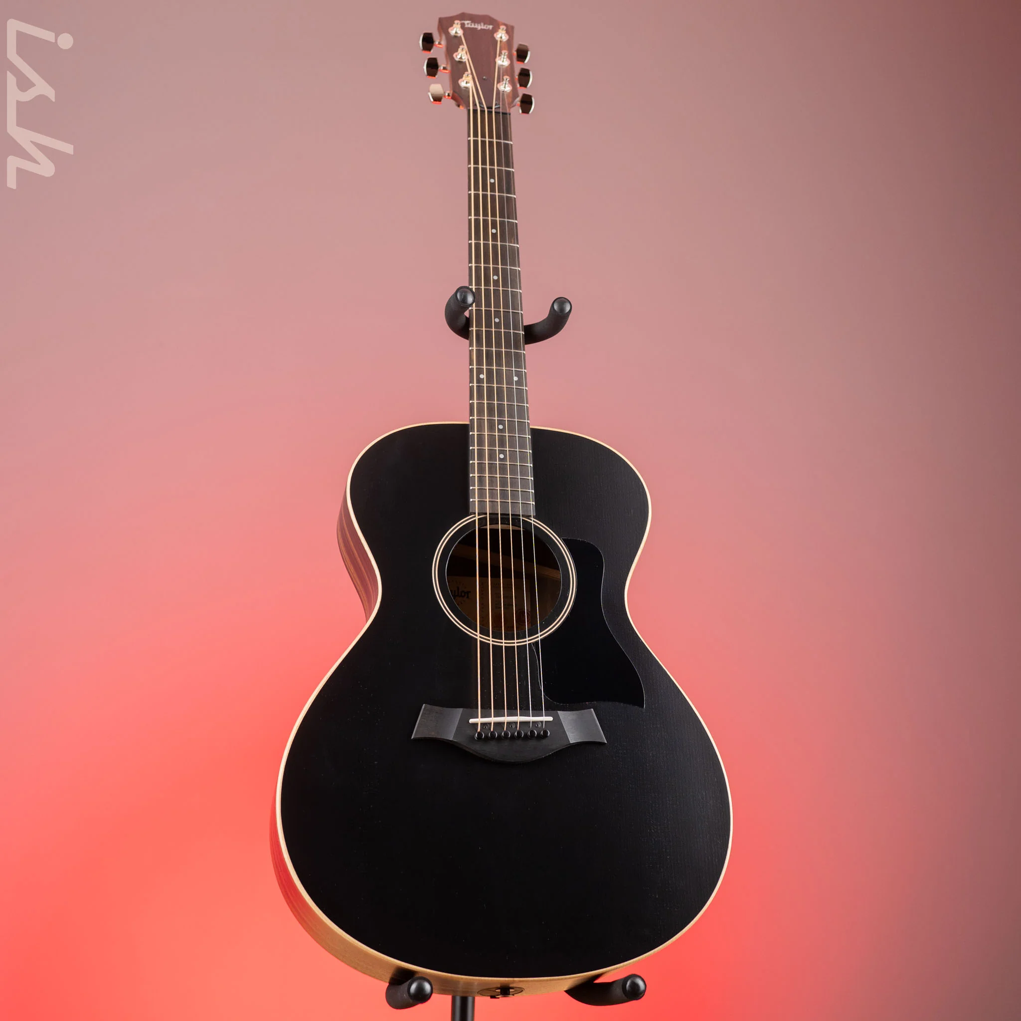 2021 Taylor AD12e Ebony Acoustic-Electric Guitar Blacktop - Image 2