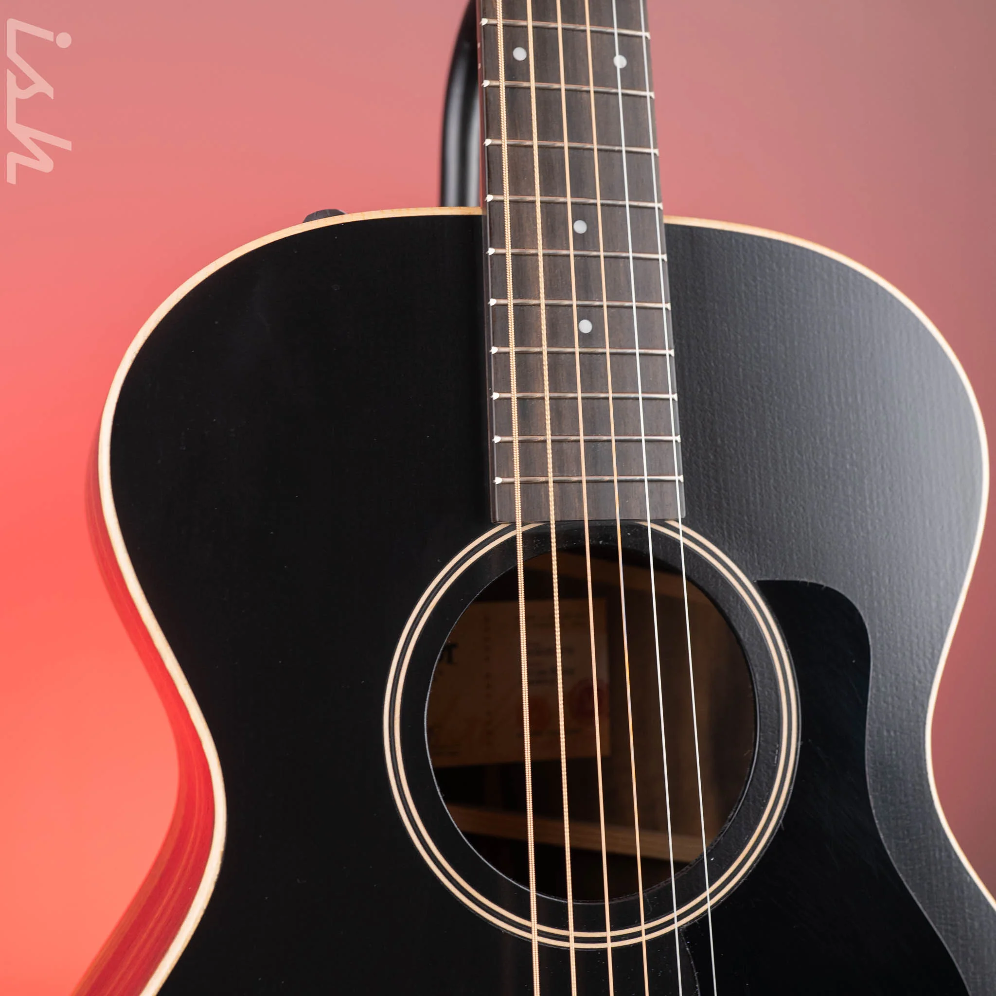 2021 Taylor AD12e Ebony Acoustic-Electric Guitar Blacktop - Image 3