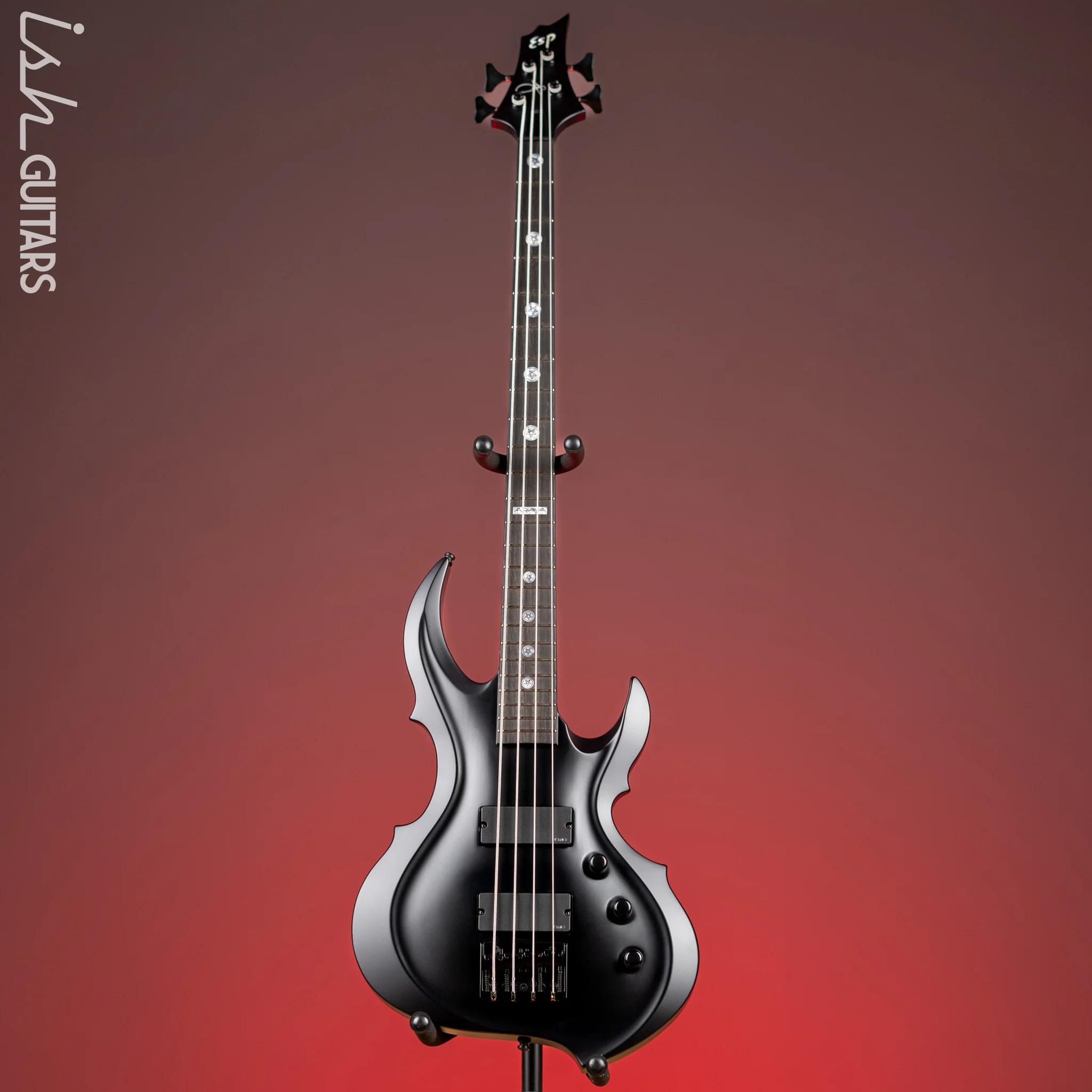 2022 ESP Guitars Tom Araya FRX Signature Bass MIJ Custom Shop Black Satin - Image 2