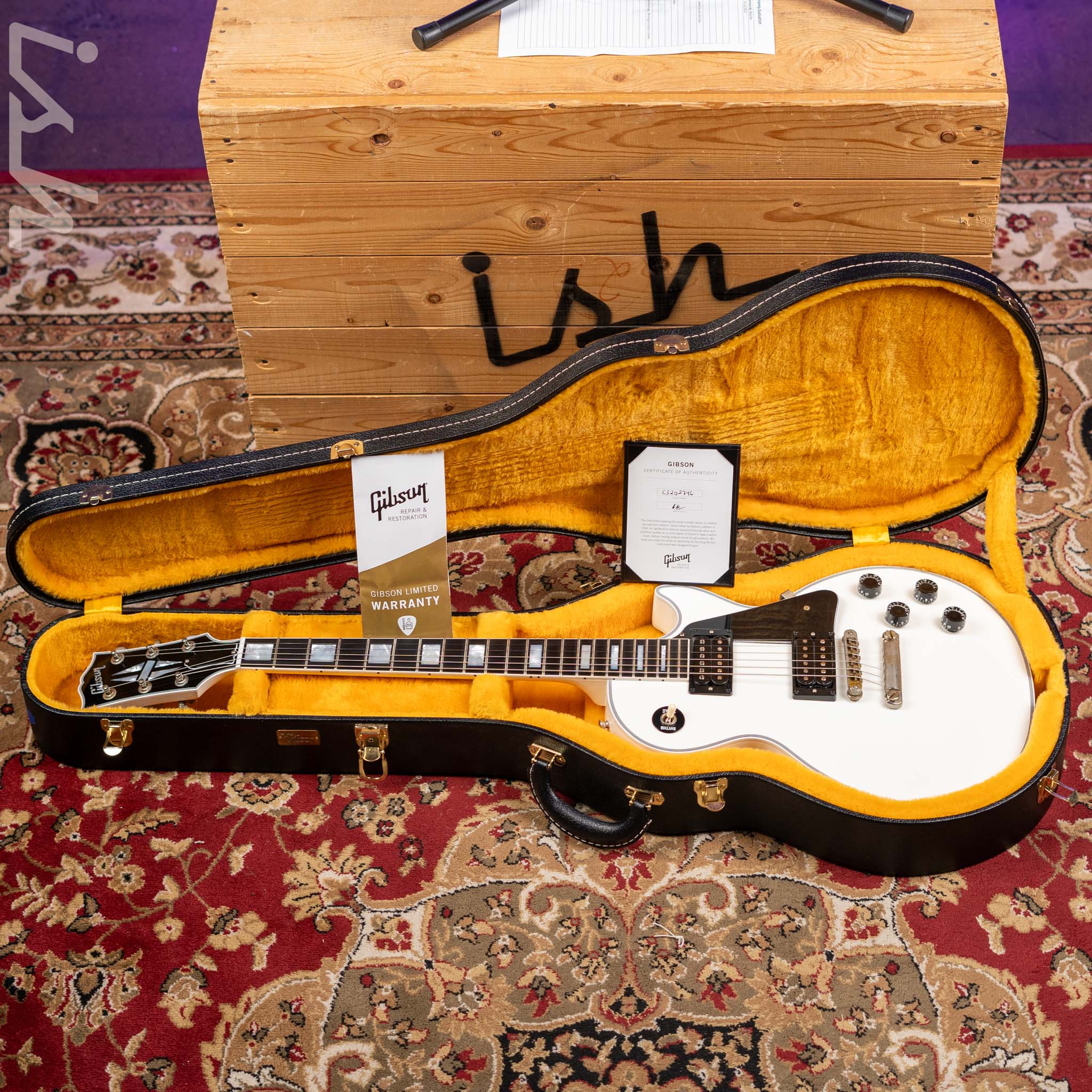 2022 Gibson Les Paul Custom w/ Ebony Fingerboard White Gloss - Image 21