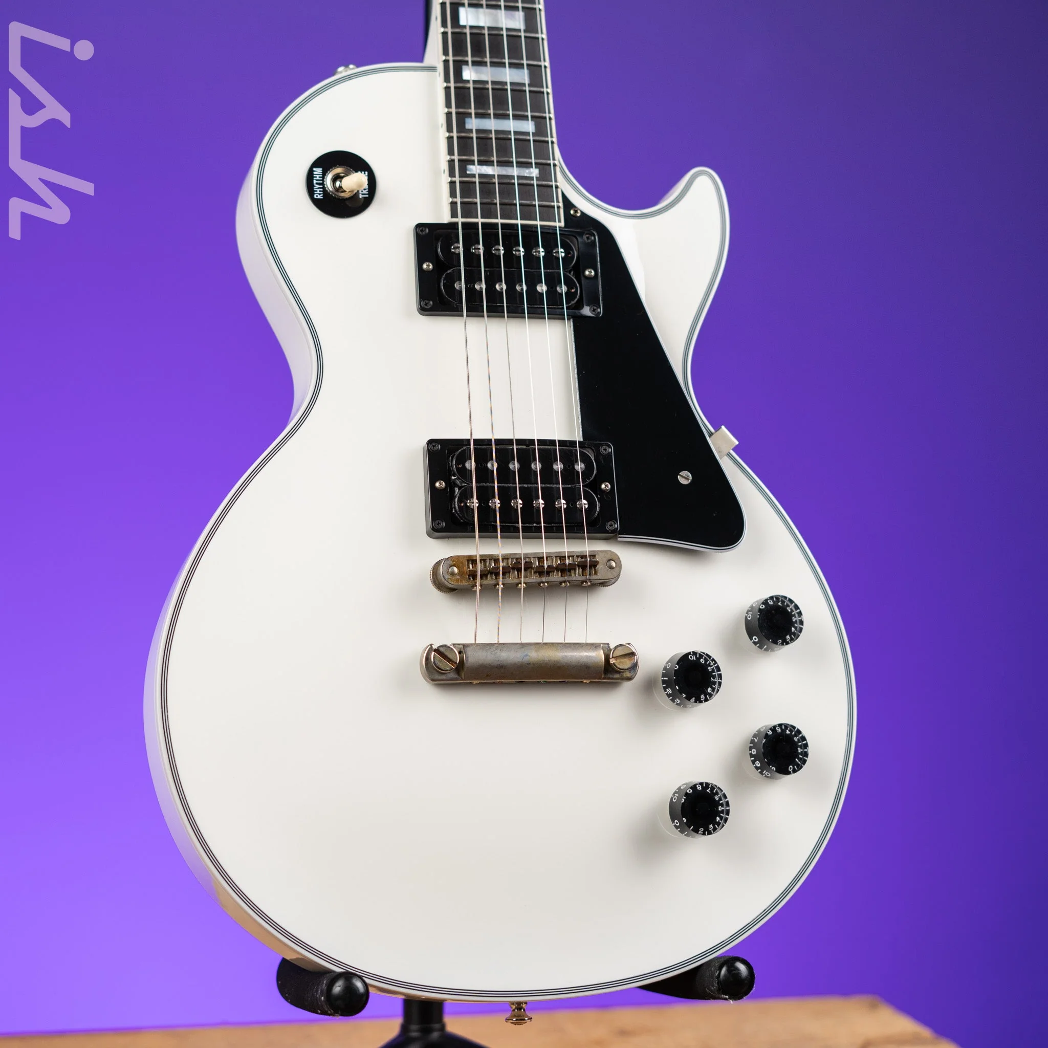 2022 Gibson Les Paul Custom White - Headstock Repair