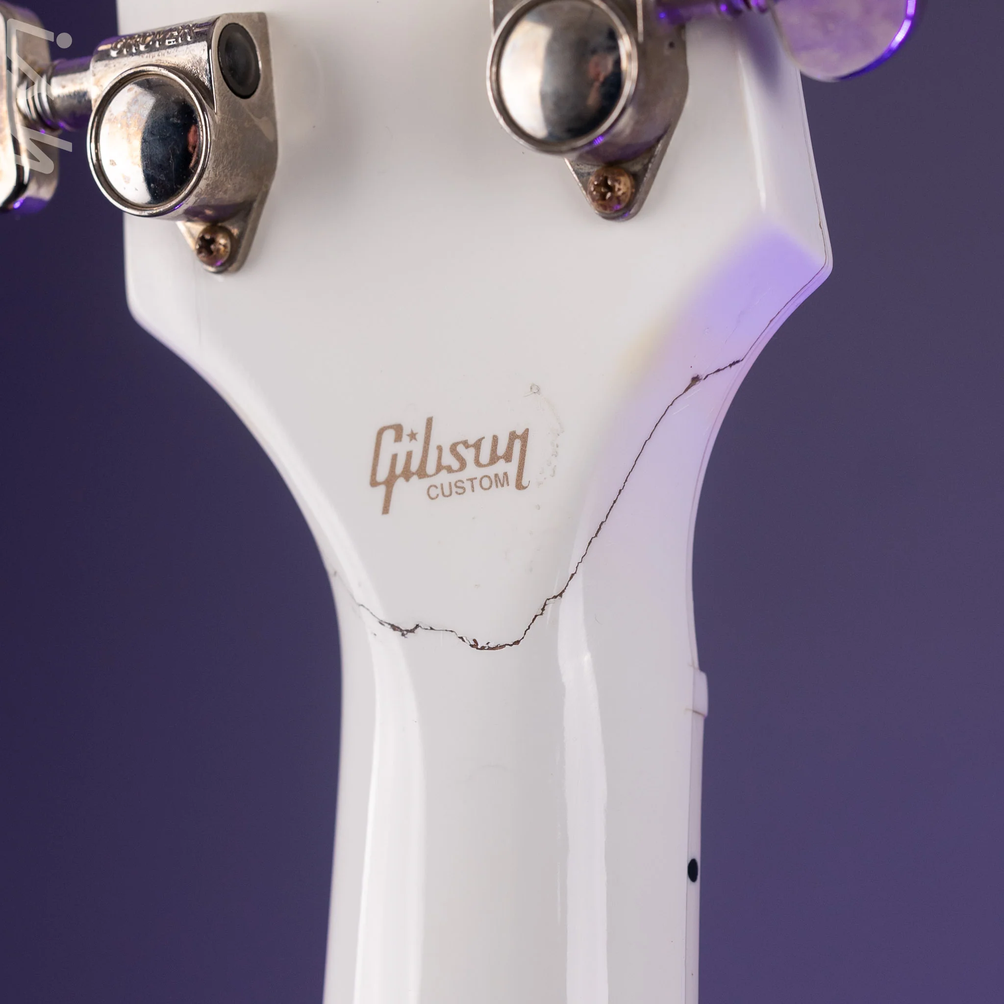 2022 Gibson Les Paul Custom White - Headstock Repair - Image 20