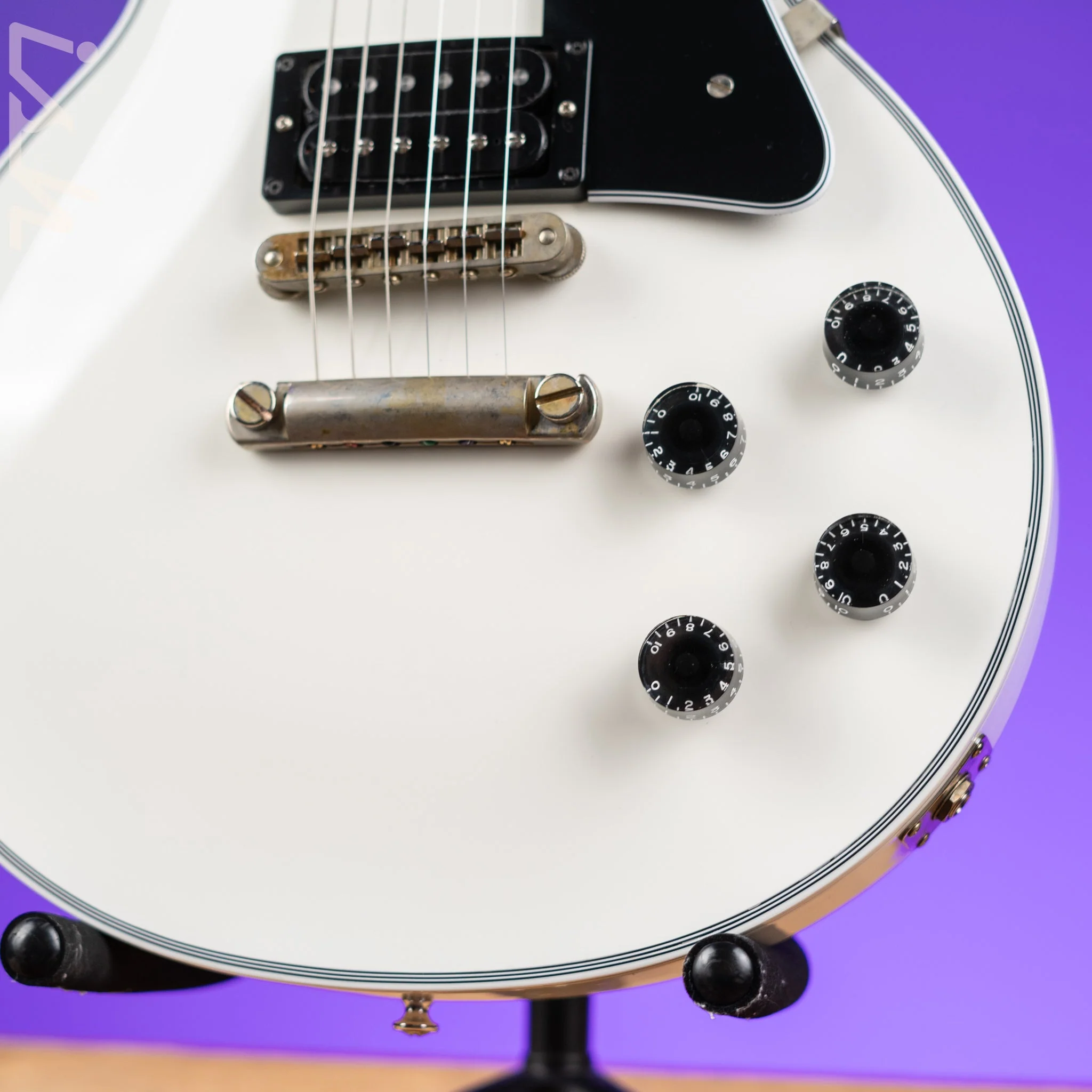 2022 Gibson Les Paul Custom White - Headstock Repair - Image 4