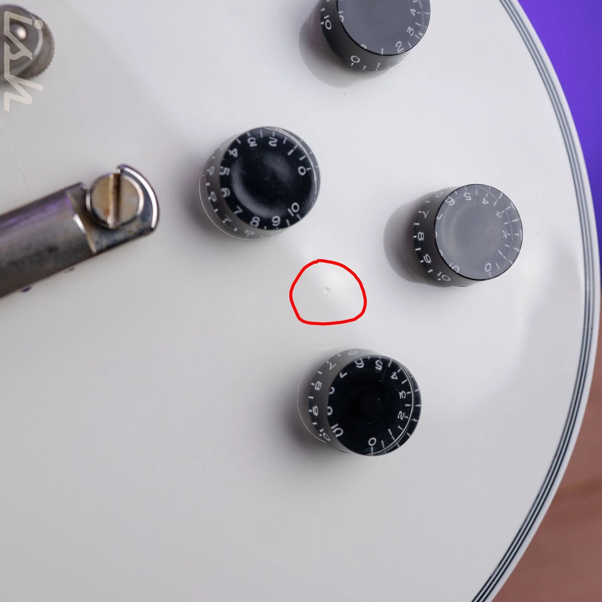 2022 Gibson Les Paul Custom White - Headstock Repair - Image 6
