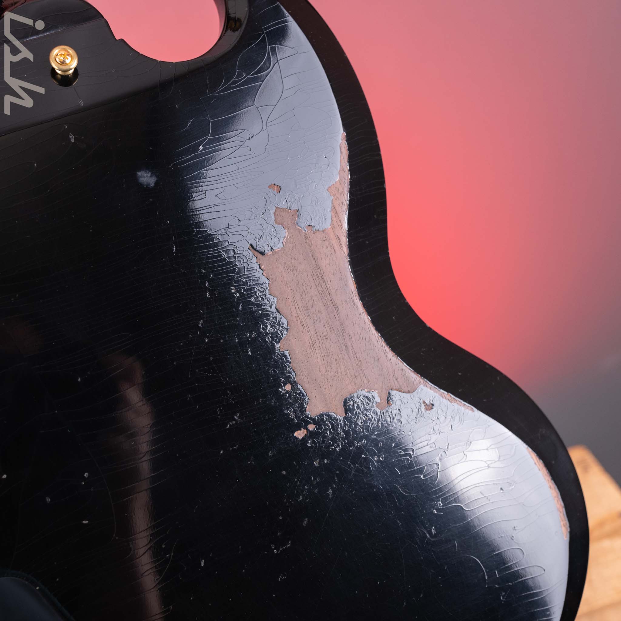 2022 Gibson SG Les Paul Murphy Lab Heavy Relic Black - Image 13