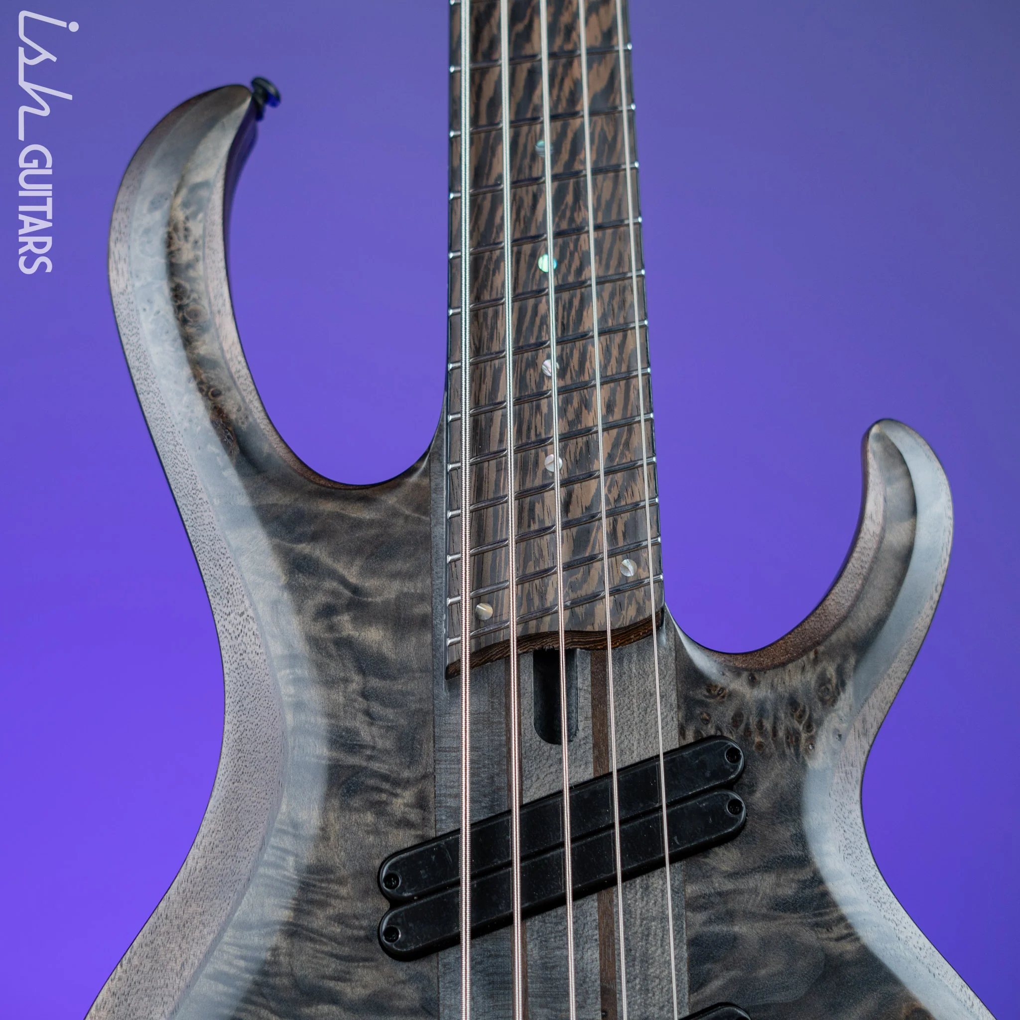Ibanez BTB805MS Multi-Scale 5-String Bass Transparent Grey Flat - Image 3