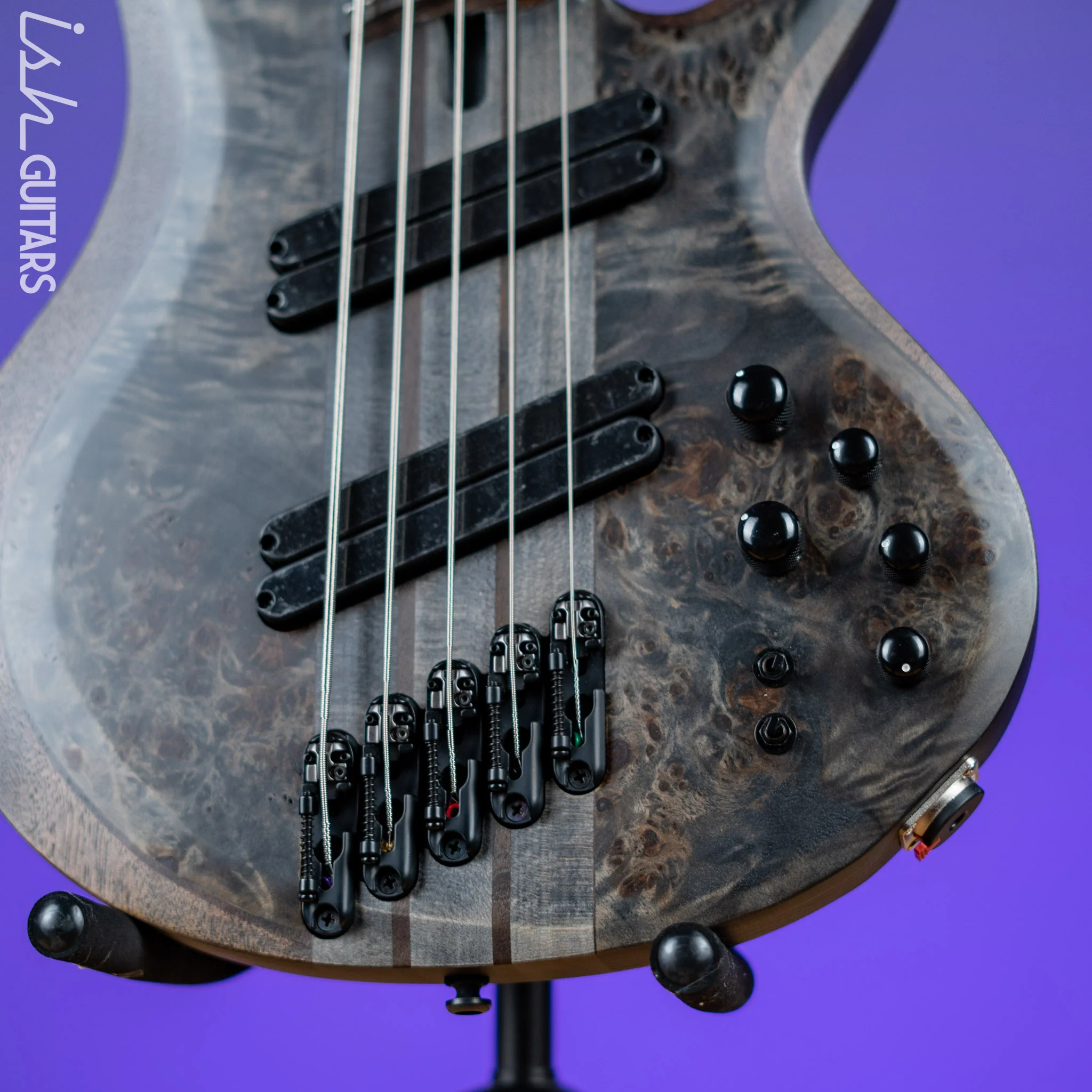 Ibanez BTB805MS Multi-Scale 5-String Bass Transparent Grey Flat - Image 4