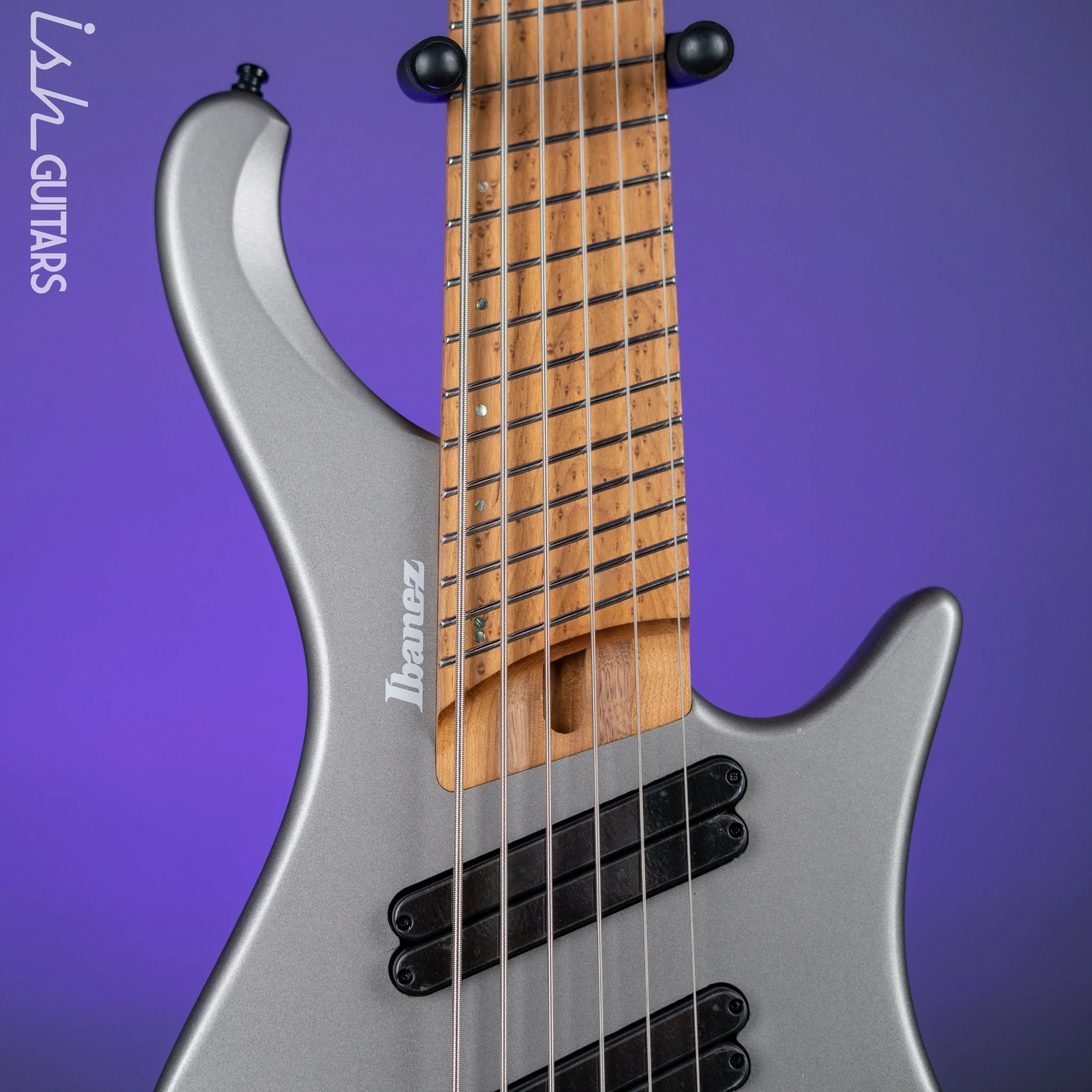 Ibanez EHB1006MS 6-String Headless Bass Metallic Grey Matte Demo - Image 3