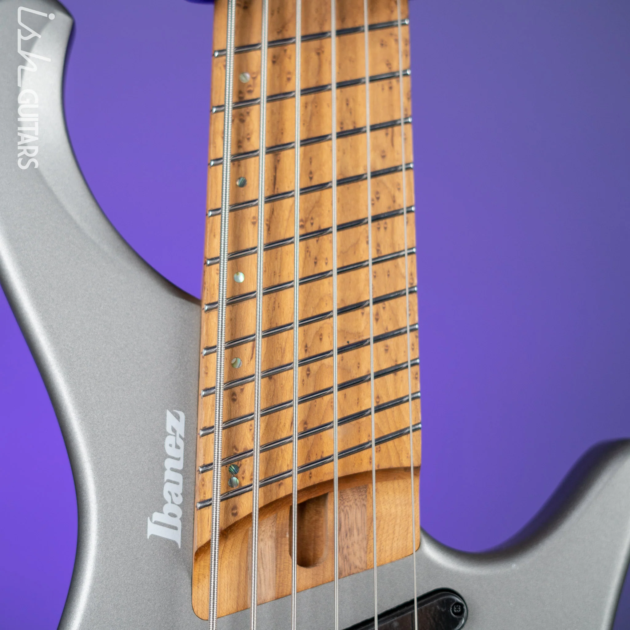 Ibanez EHB1006MS 6-String Headless Bass Metallic Grey Matte Demo - Image 5