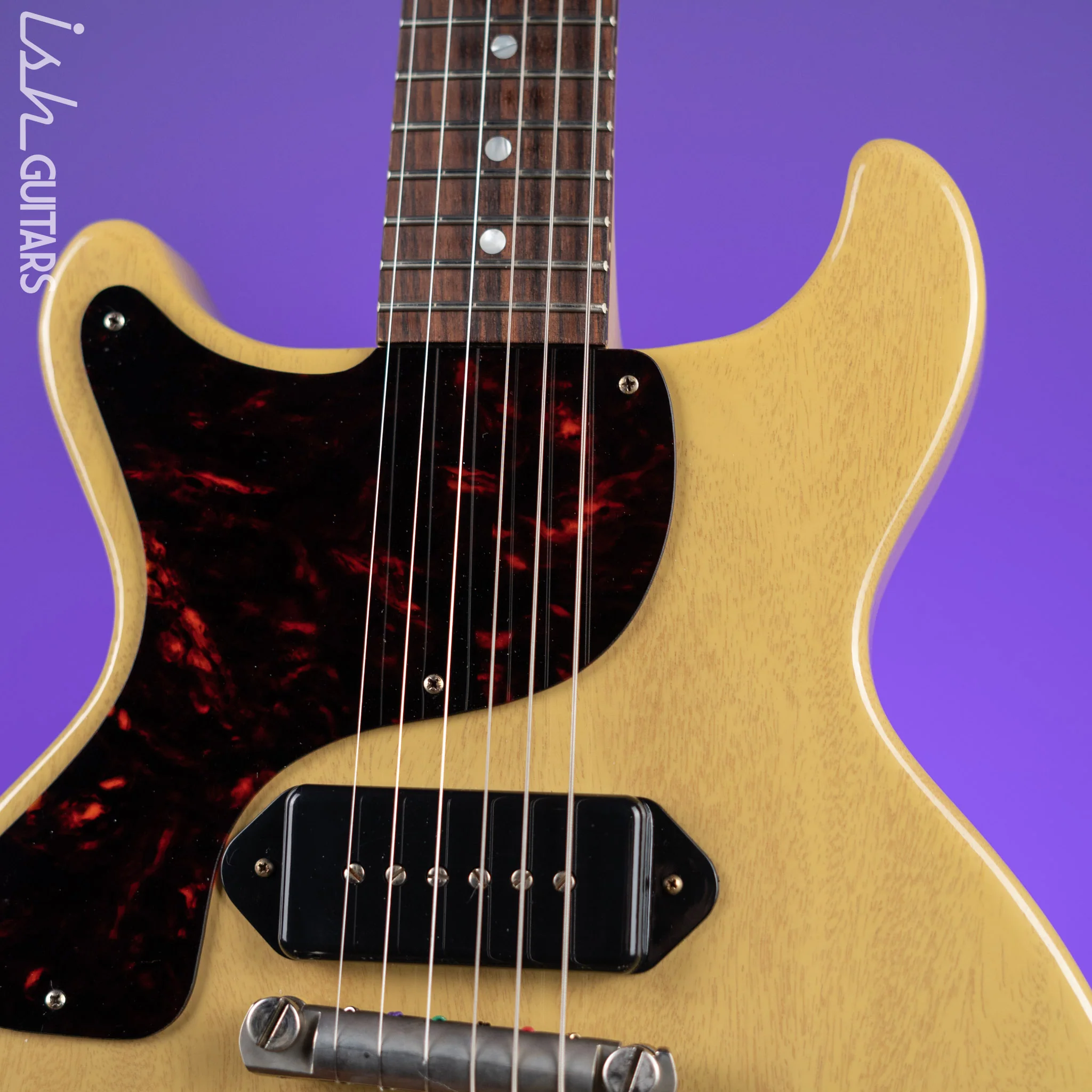 2022 Lefty Gibson '58 Les Paul Junior Double Cut TV Yellow - Image 3