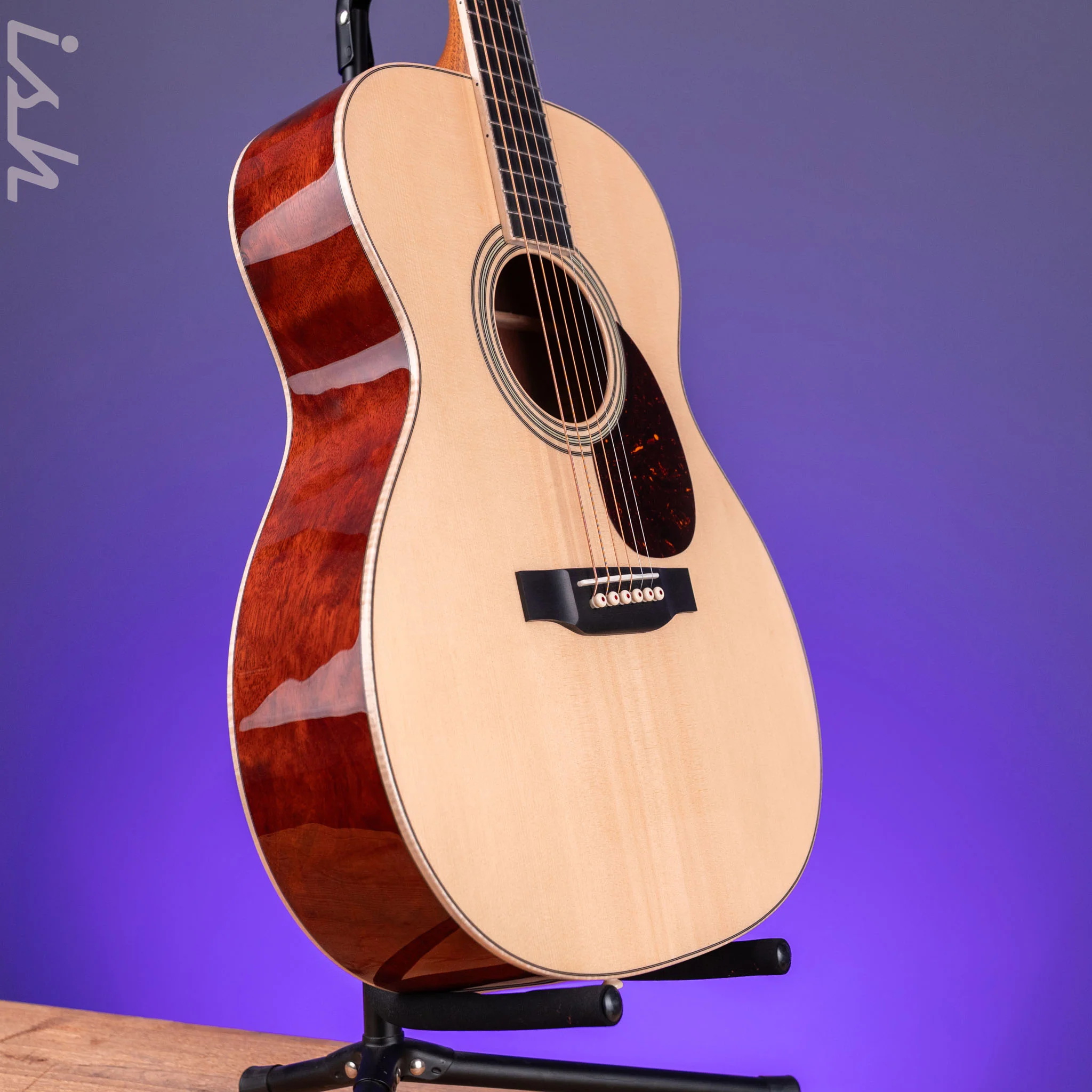 2022 Martin Custom Shop OM-28 Acoustic Guitar Quilted Bubinga Natural - Image 4