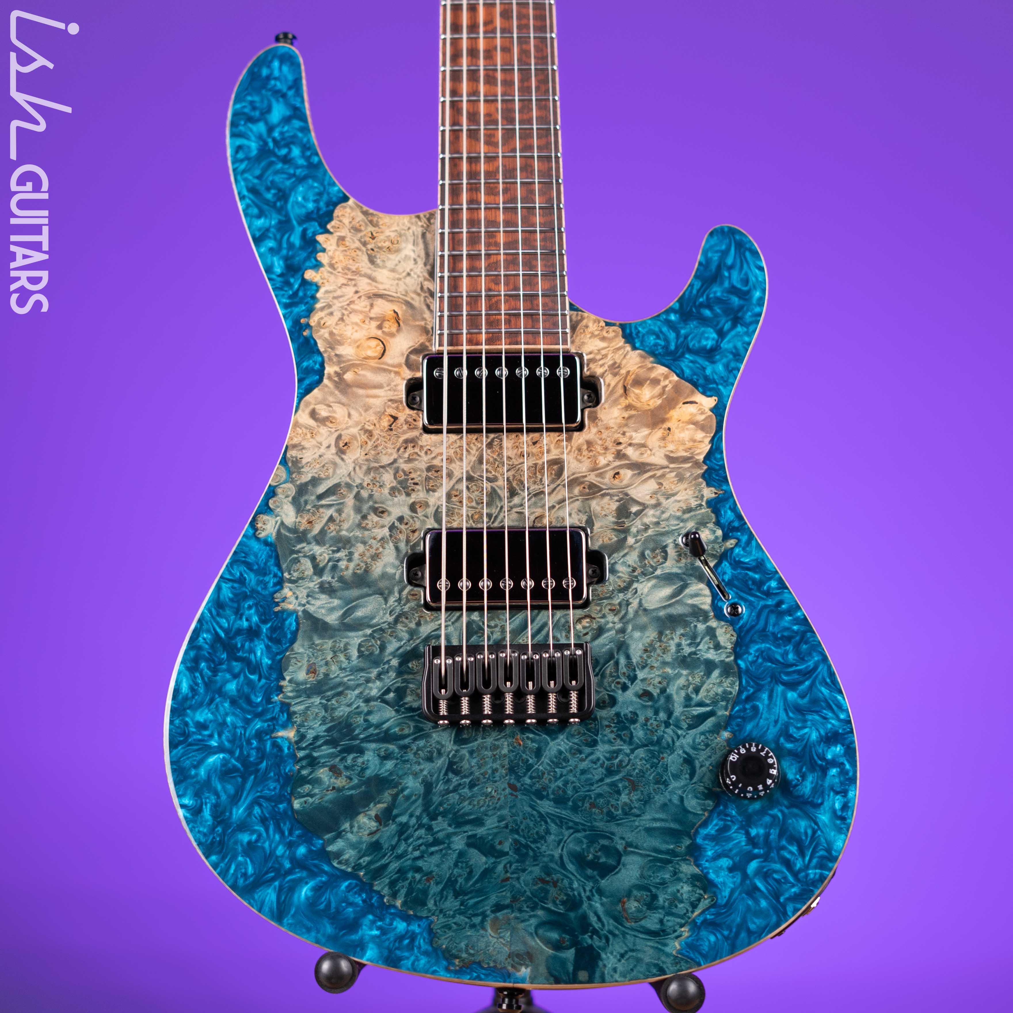 Mayones Regius 7 7-String 40th Anniversary Transparent Beach Fade Blue Resin