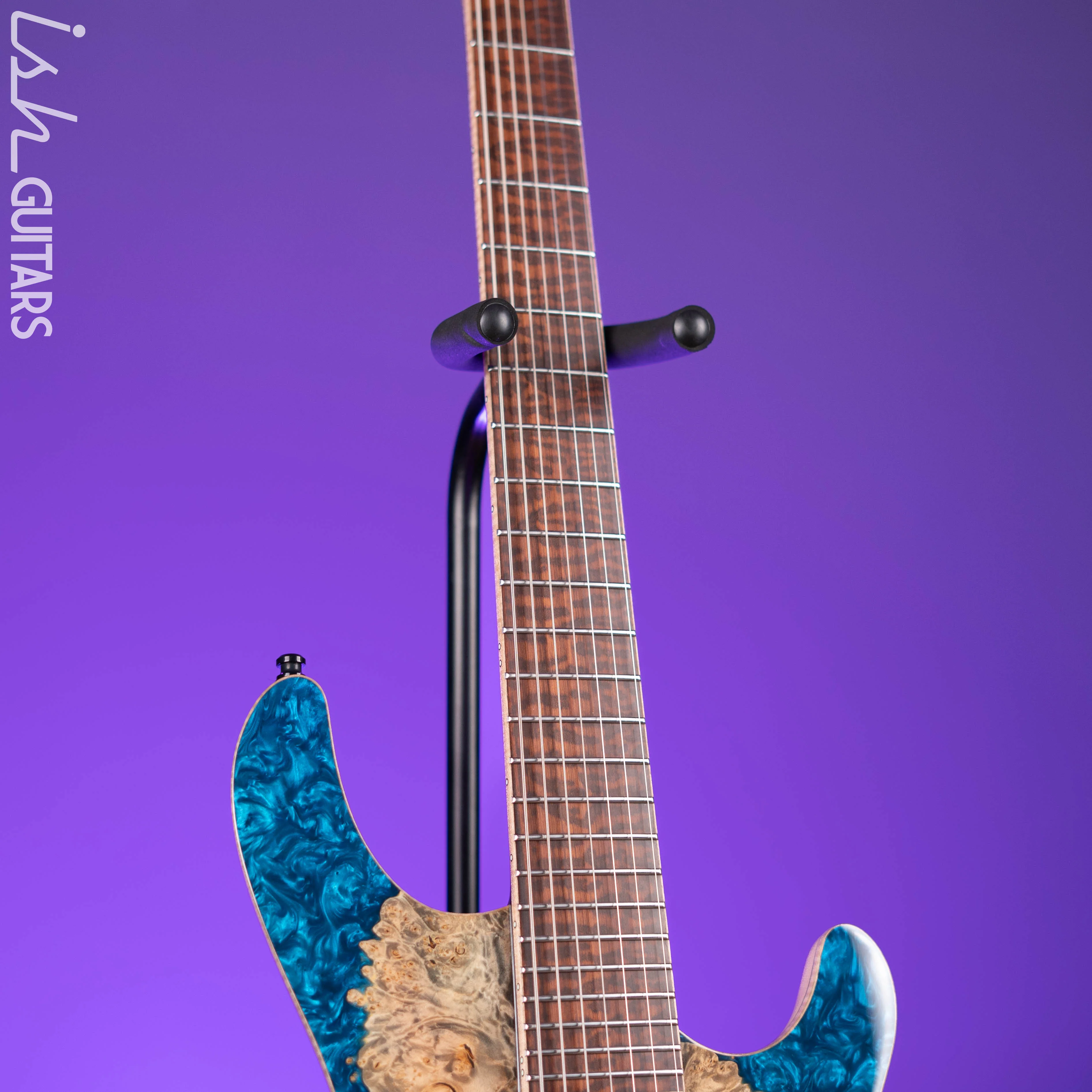 Mayones Regius 7 7-String 40th Anniversary Transparent Beach Fade Blue Resin - Image 5