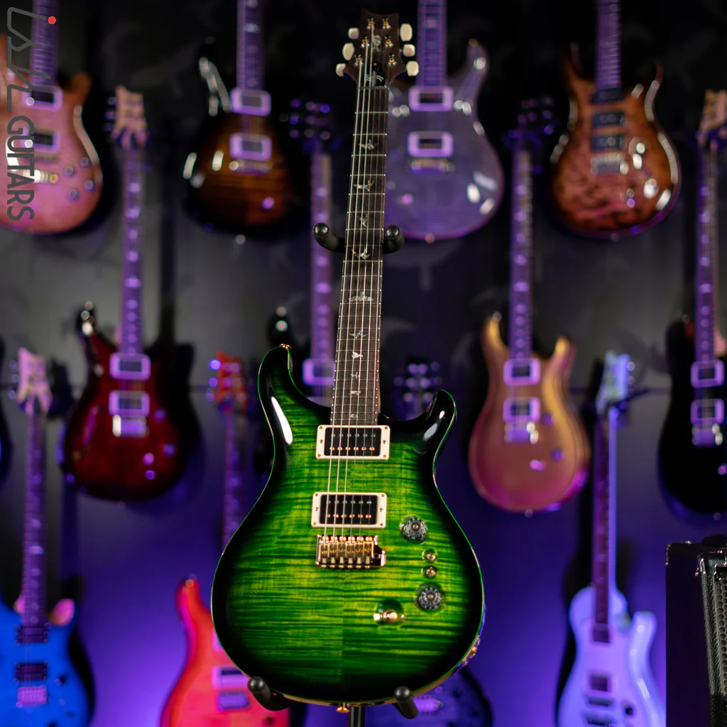 PRS Custom 24 35th Anniversary 10 Top Emerald Green w/ Black Wrap Burst - Image 2